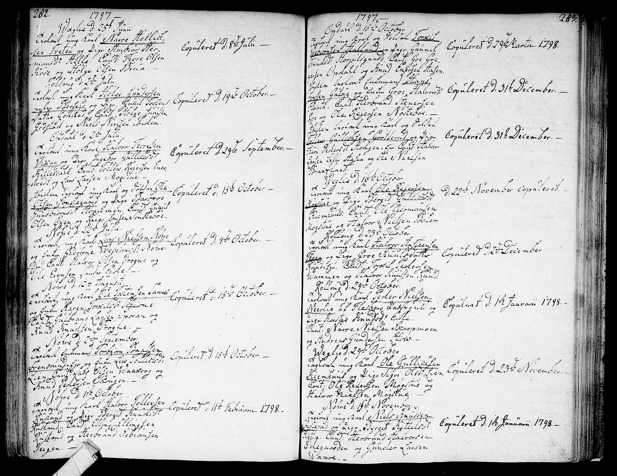 Rollag kirkebøker, SAKO/A-240/F/Fa/L0005: Parish register (official) no. I 5, 1792-1814, p. 282-283