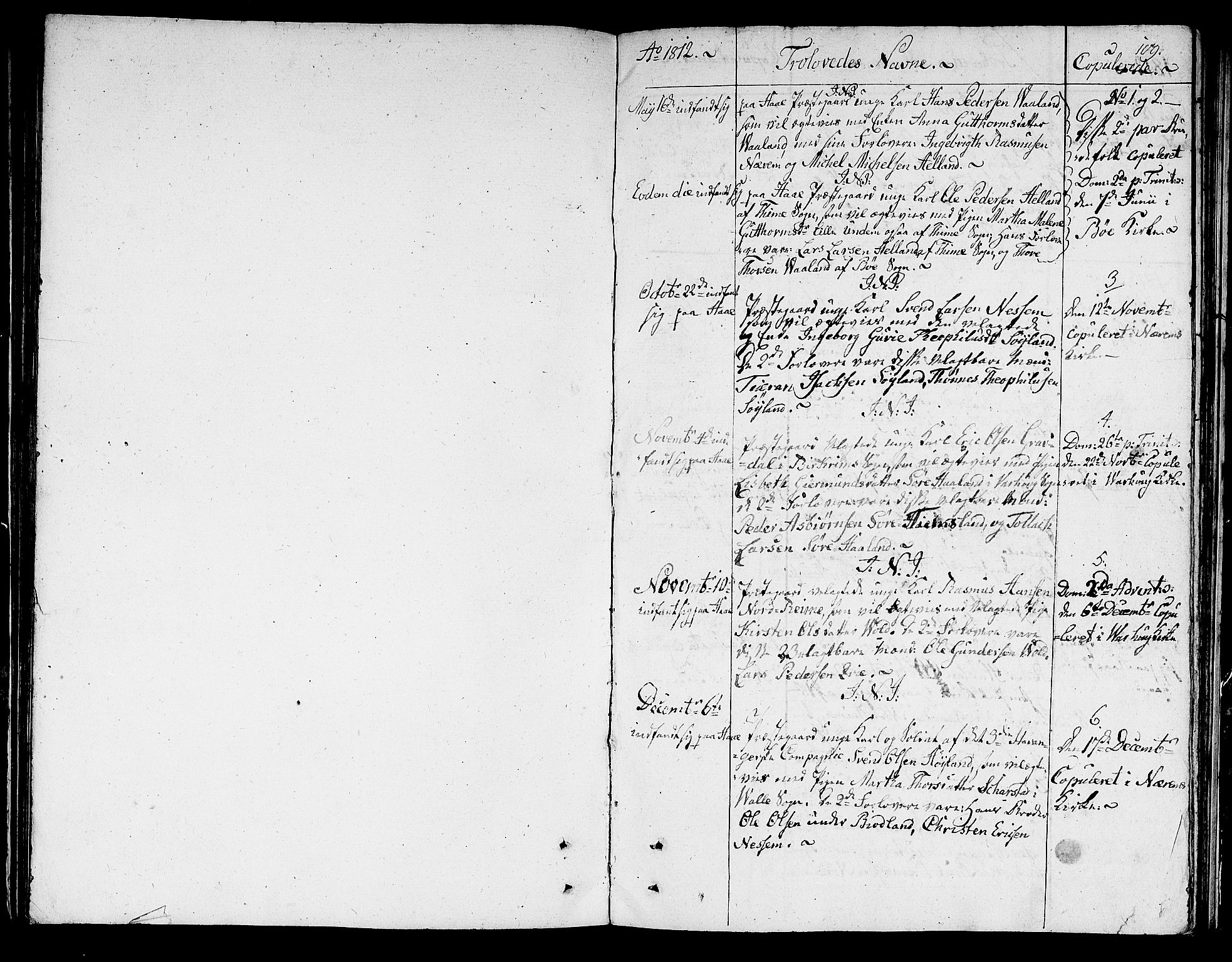 Hå sokneprestkontor, SAST/A-101801/001/30BA/L0002: Parish register (official) no. A 2, 1812-1817, p. 109