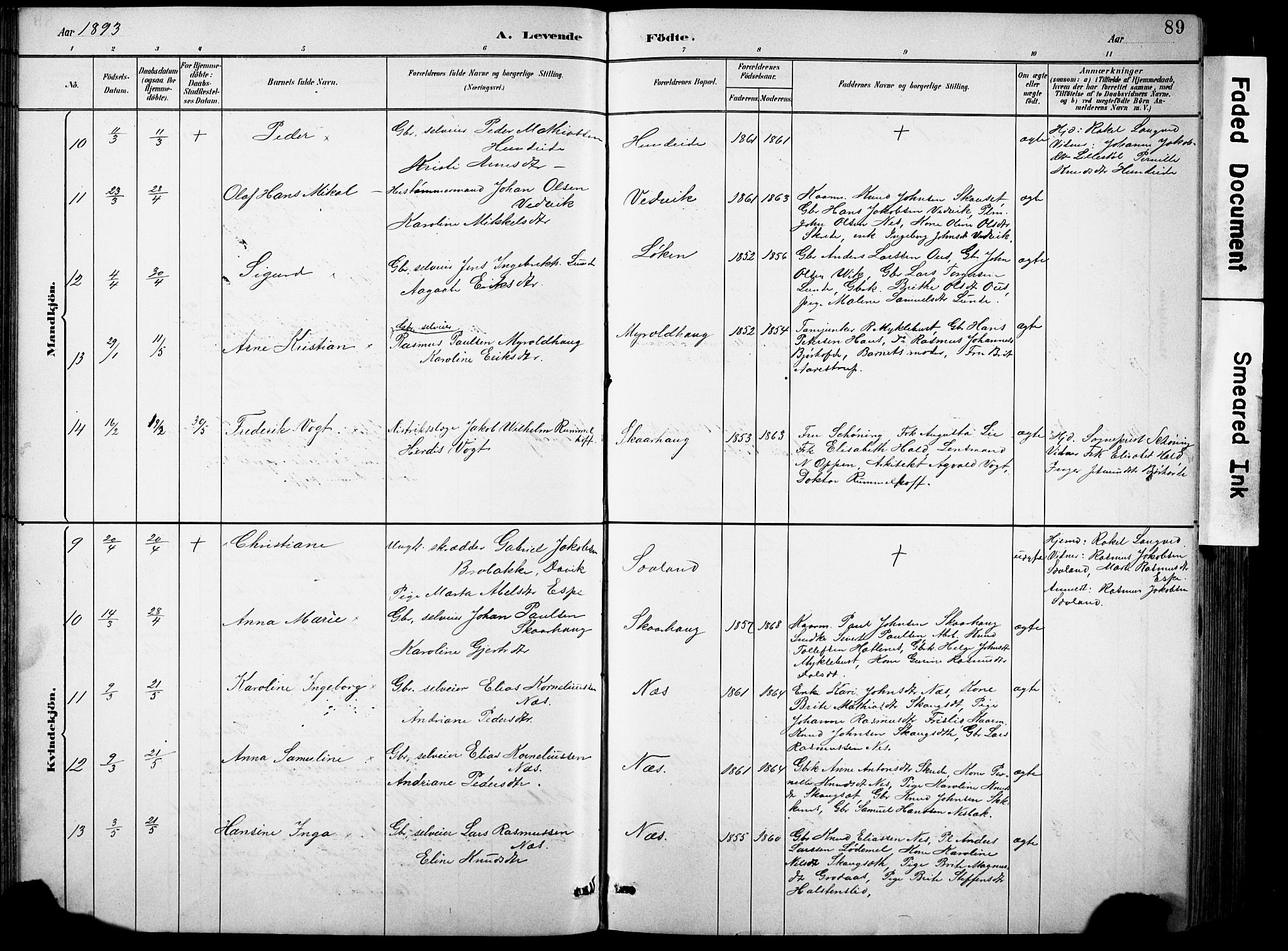 Eid sokneprestembete, AV/SAB-A-82301/H/Hab/Habb/L0002: Parish register (copy) no. B 2, 1882-1907, p. 89