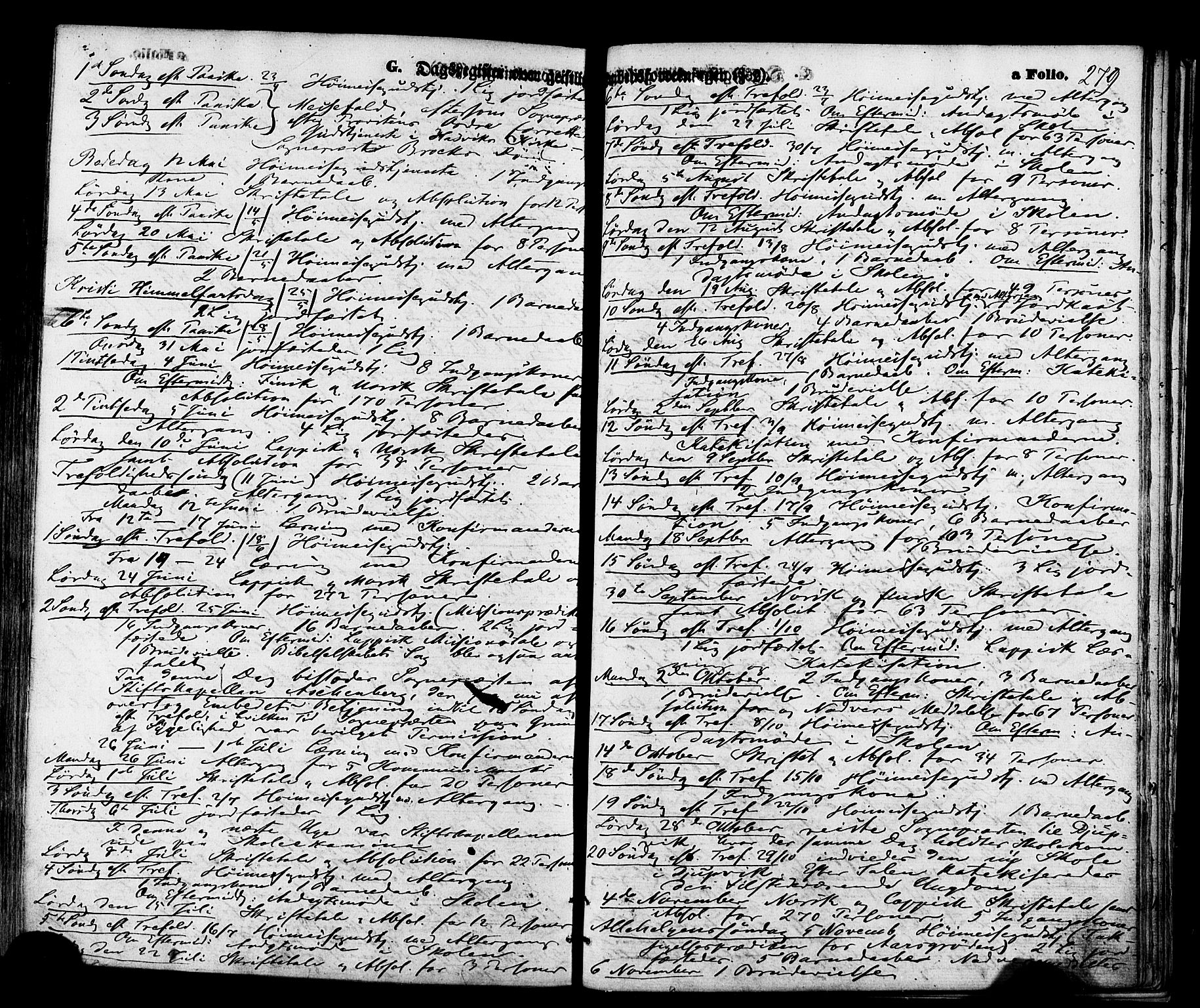 Talvik sokneprestkontor, SATØ/S-1337/H/Ha/L0011kirke: Parish register (official) no. 11, 1864-1877, p. 279