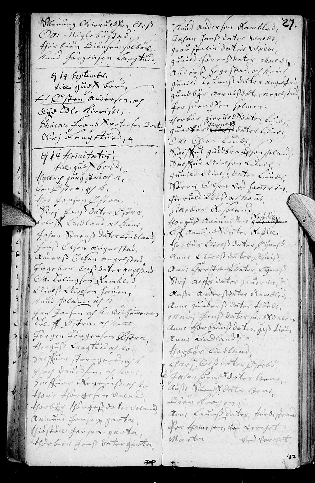 Holt sokneprestkontor, AV/SAK-1111-0021/F/Fb/L0001: Parish register (copy) no. B 1, 1699-1705, p. 27