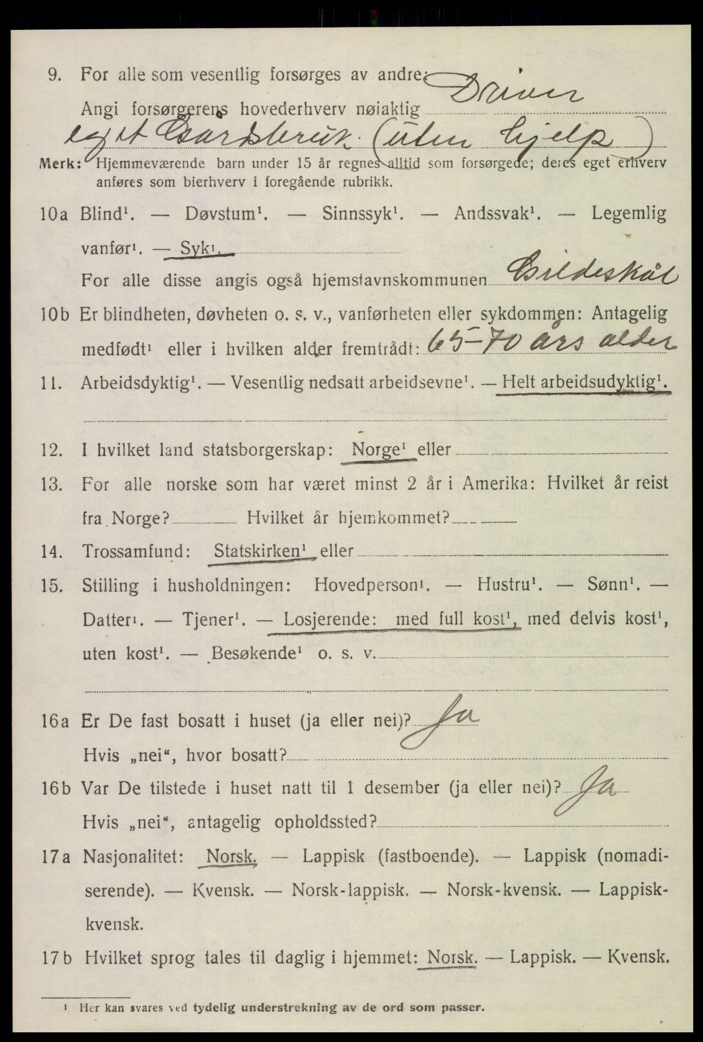 SAT, 1920 census for Gildeskål, 1920, p. 5757