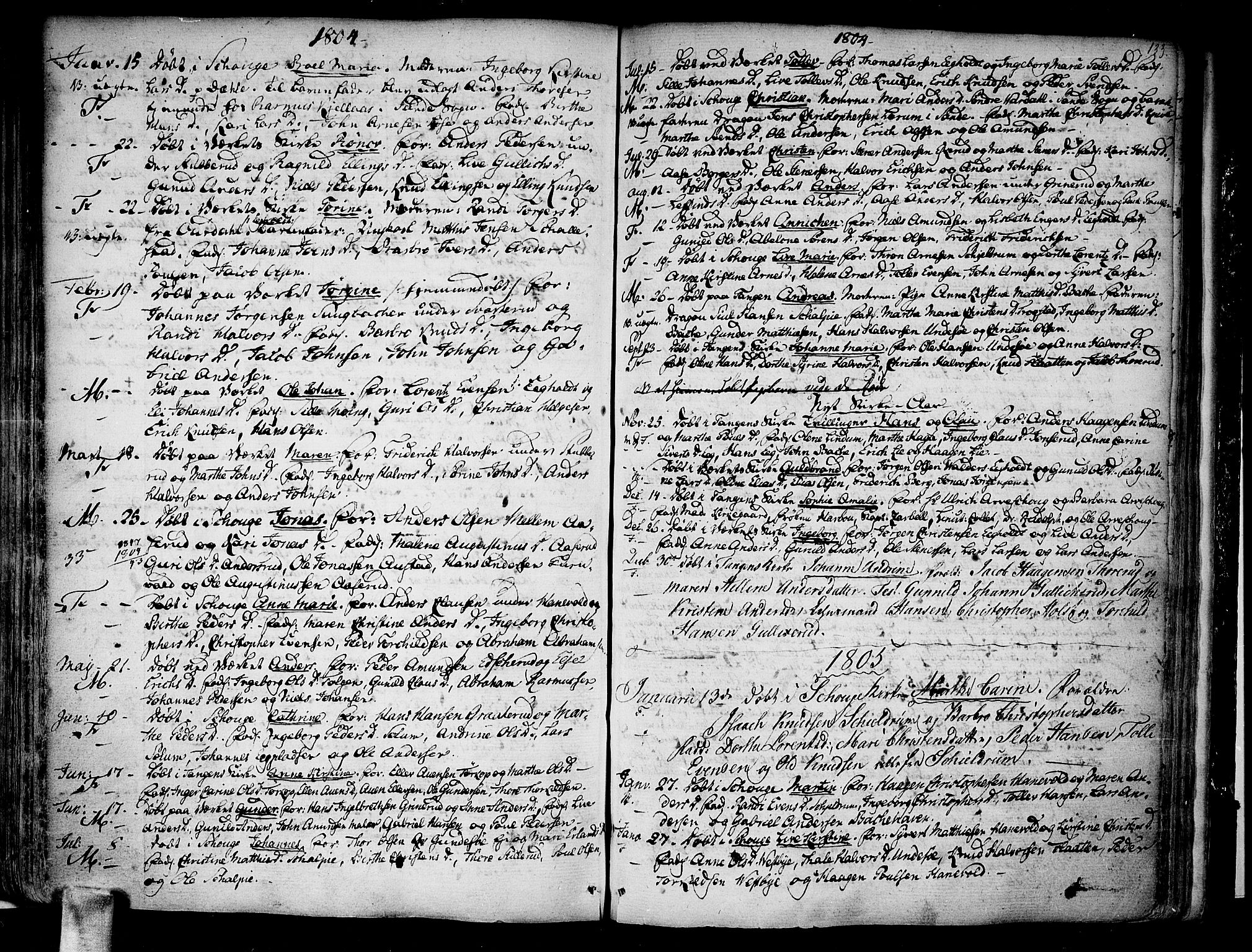 Skoger kirkebøker, SAKO/A-59/F/Fa/L0001: Parish register (official) no. I 1, 1746-1814, p. 133