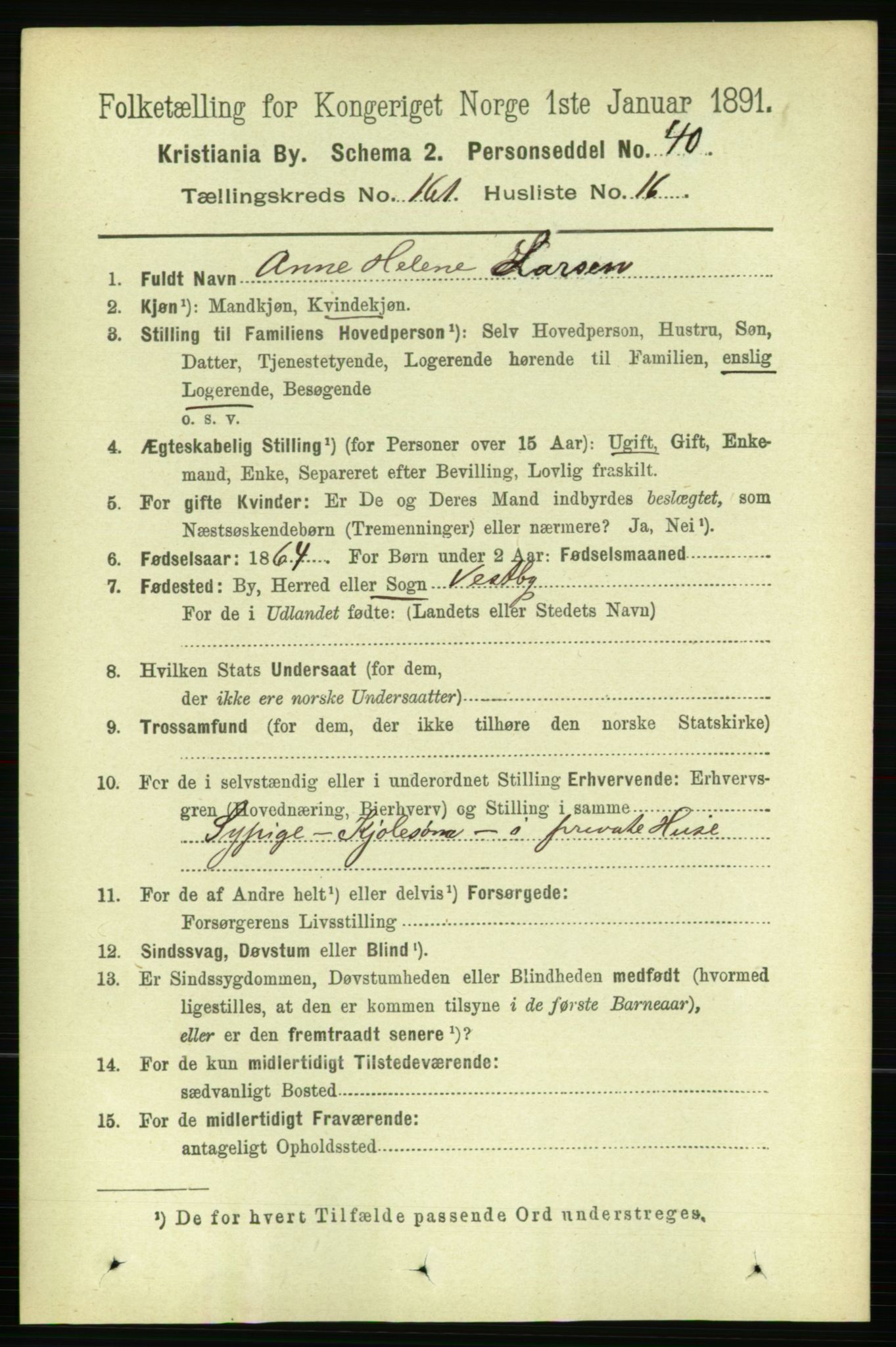 RA, 1891 census for 0301 Kristiania, 1891, p. 91892