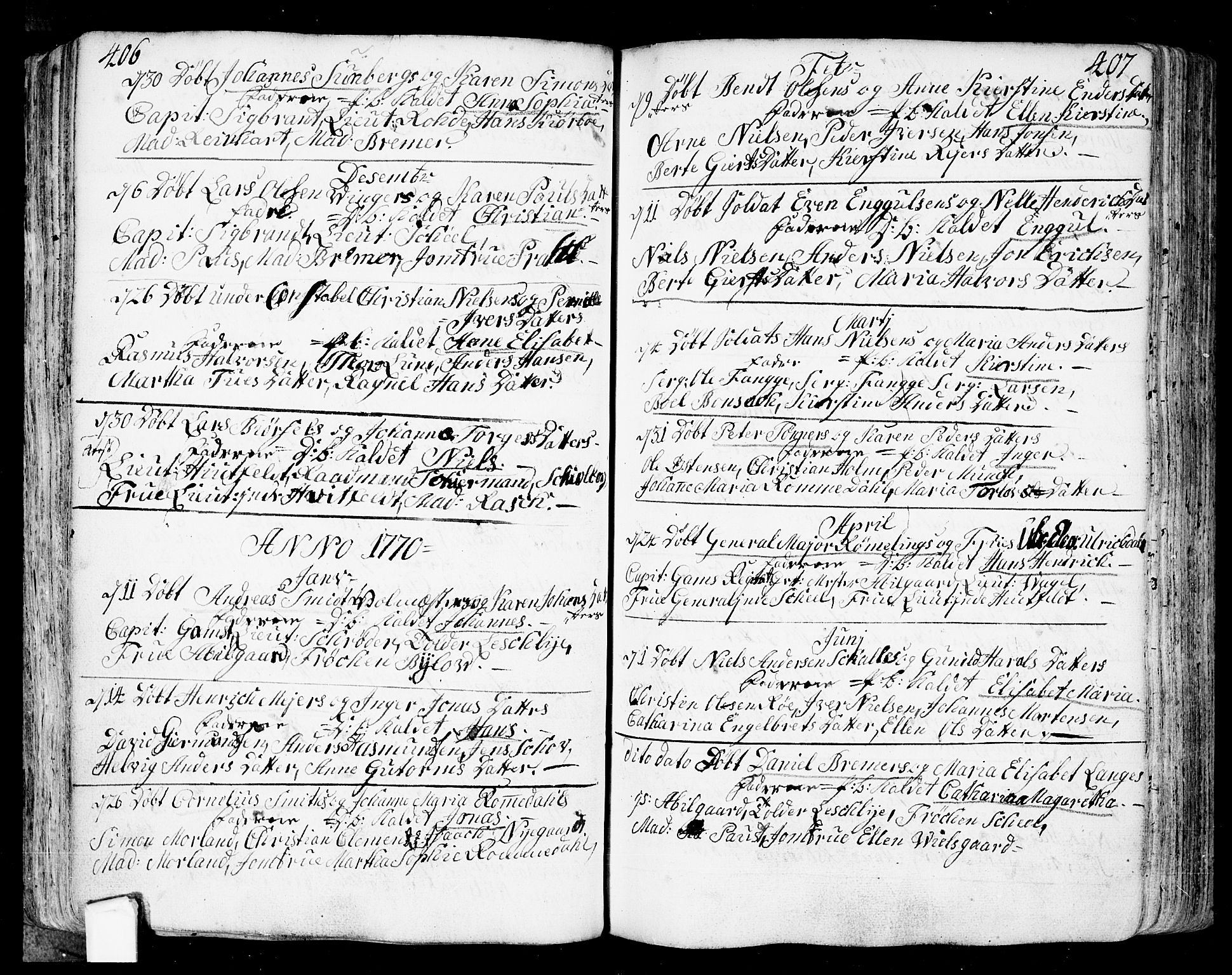 Fredrikstad prestekontor Kirkebøker, AV/SAO-A-11082/F/Fa/L0002: Parish register (official) no. 2, 1750-1804, p. 406-407