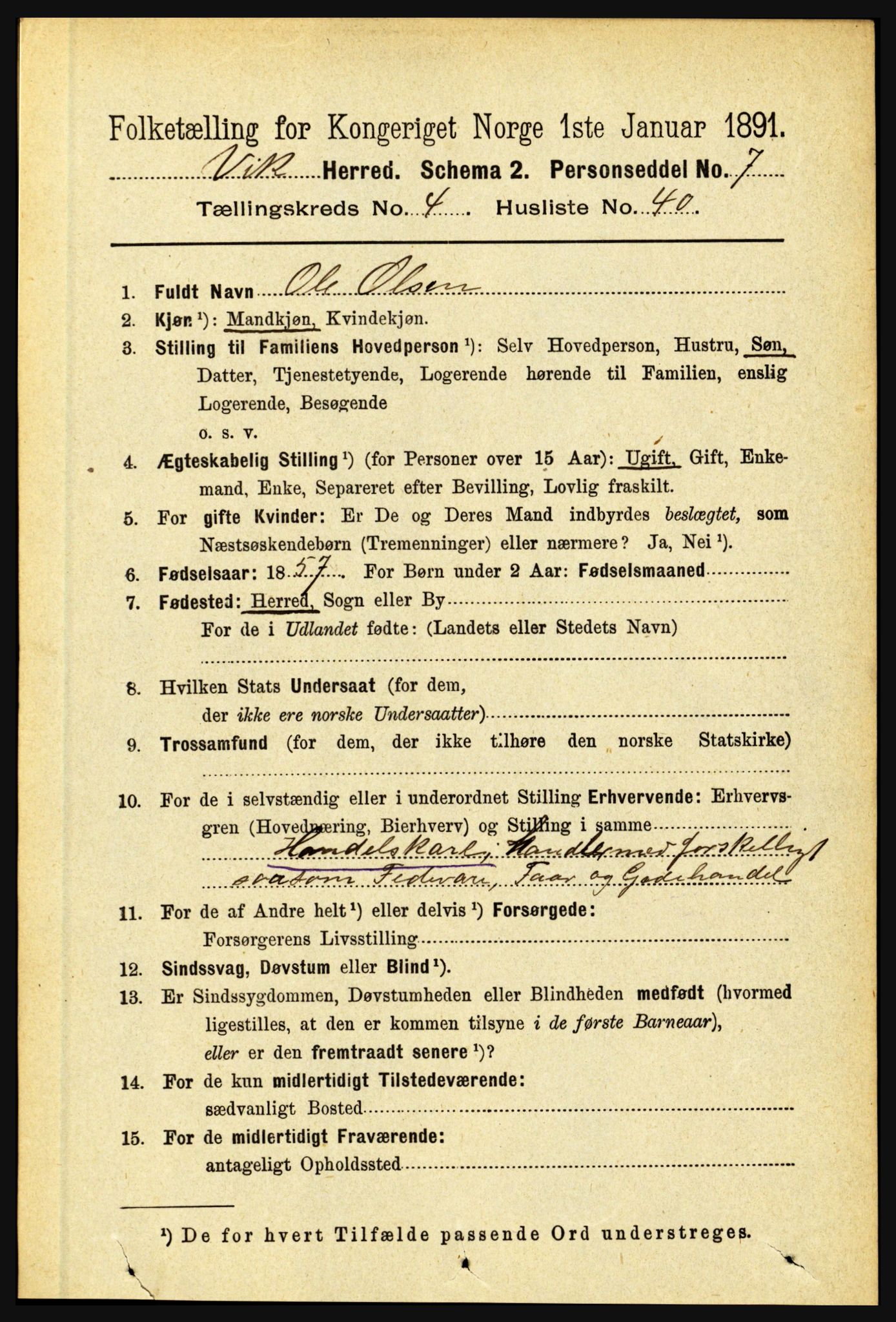 RA, 1891 census for 1417 Vik, 1891, p. 2024