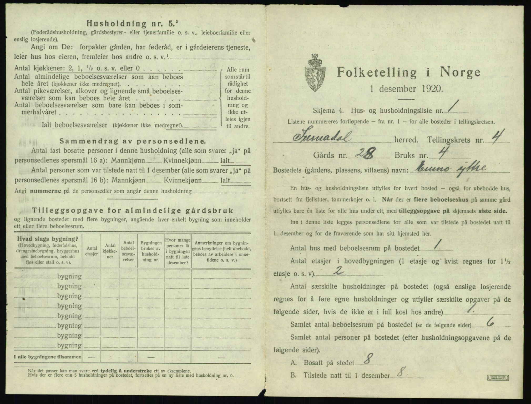 SAT, 1920 census for Surnadal, 1920, p. 393