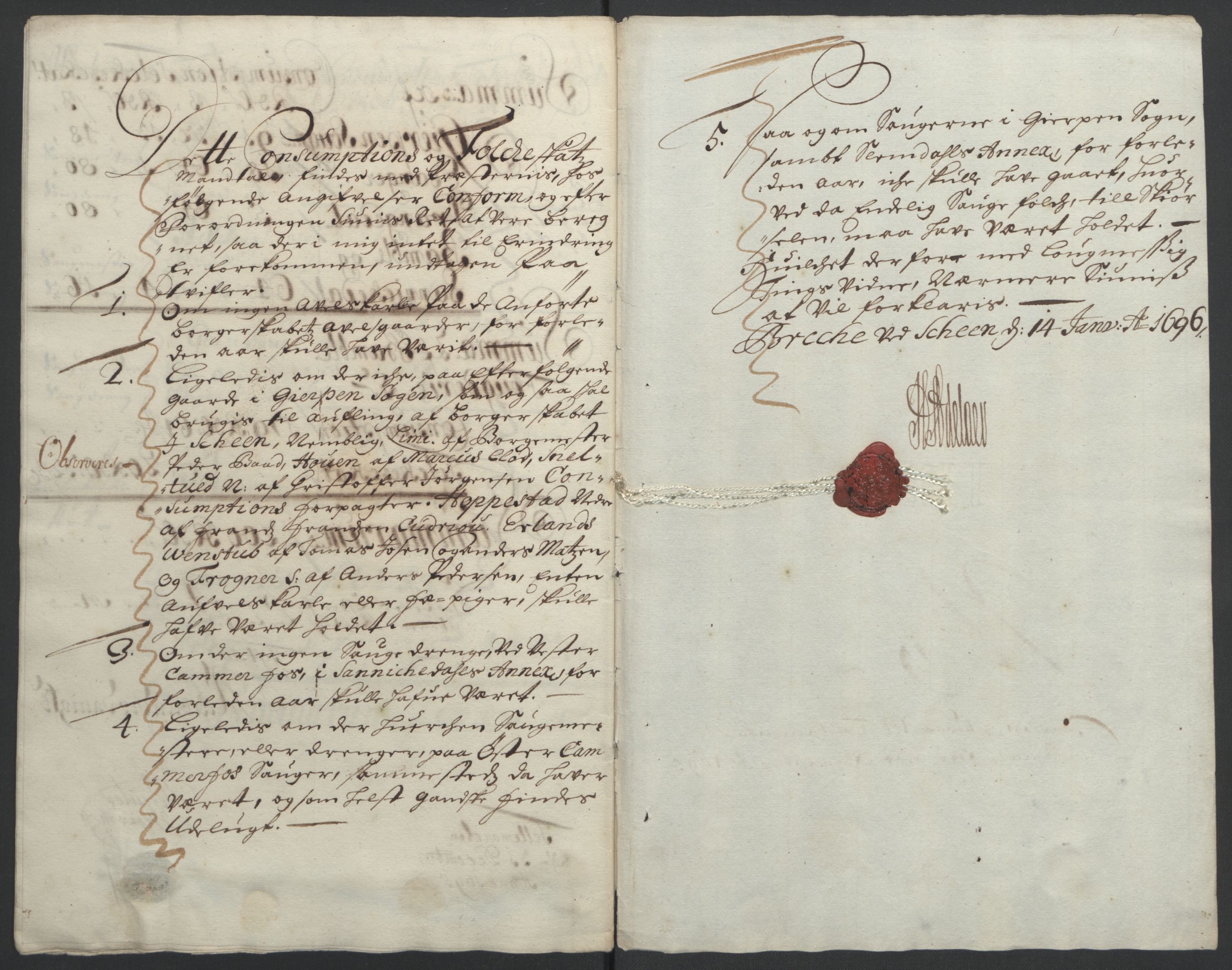 Rentekammeret inntil 1814, Reviderte regnskaper, Fogderegnskap, AV/RA-EA-4092/R36/L2093: Fogderegnskap Øvre og Nedre Telemark og Bamble, 1695, p. 460