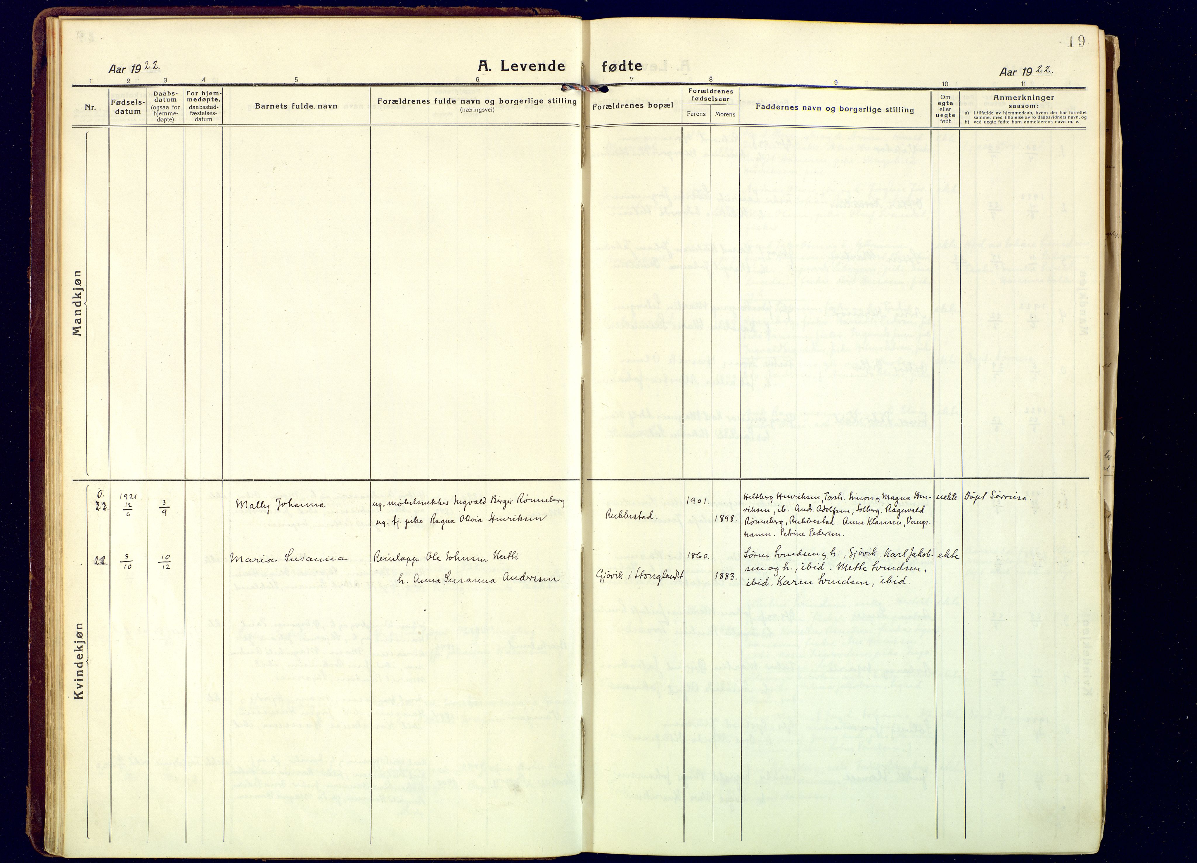 Tranøy sokneprestkontor, AV/SATØ-S-1313/I/Ia/Iaa/L0016kirke: Parish register (official) no. 16, 1919-1932, p. 19