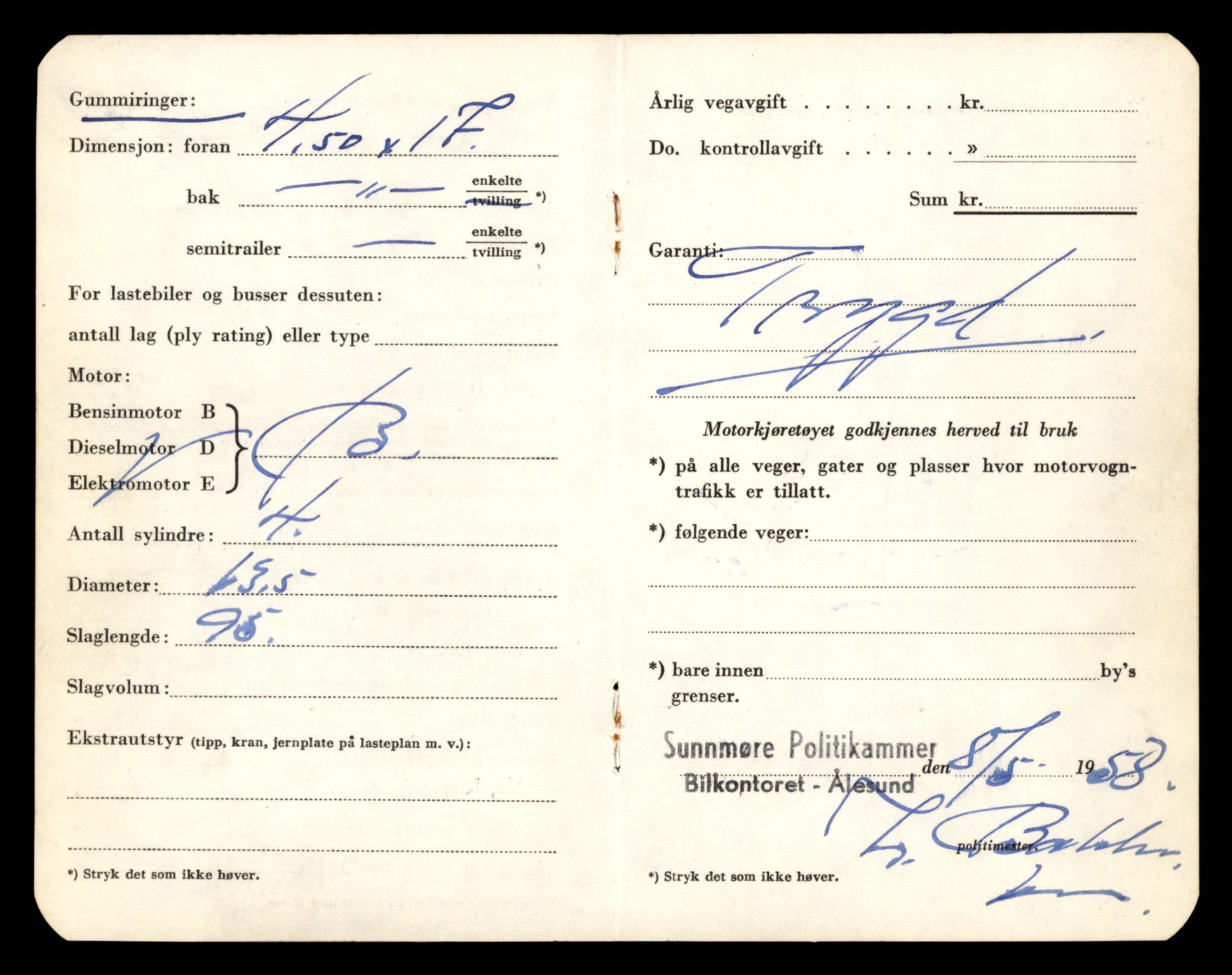 Møre og Romsdal vegkontor - Ålesund trafikkstasjon, SAT/A-4099/F/Fe/L0044: Registreringskort for kjøretøy T 14205 - T 14319, 1927-1998, p. 1635