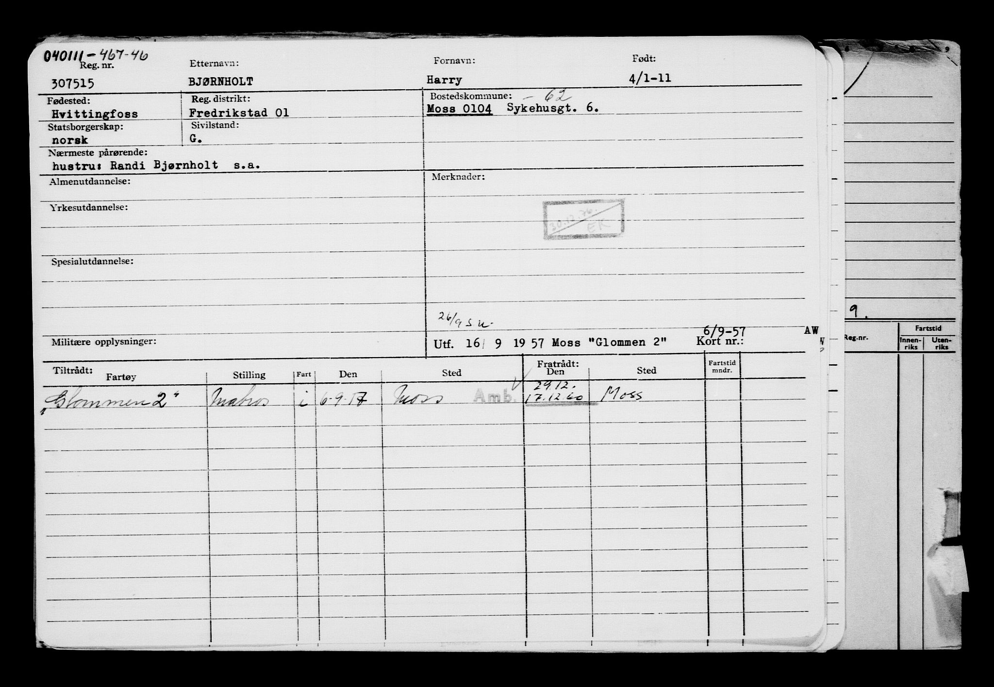 Direktoratet for sjømenn, RA/S-3545/G/Gb/L0093: Hovedkort, 1910-1911, p. 447