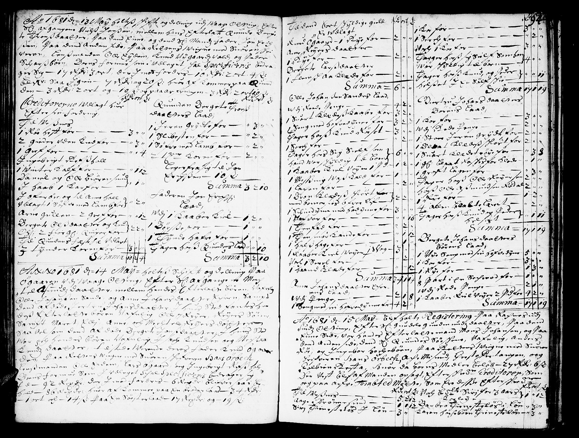 Romsdal sorenskriveri, AV/SAT-A-4149/1/3/3A/L0001: Skifteprotokoll, 1677-1683, p. 93b-94a