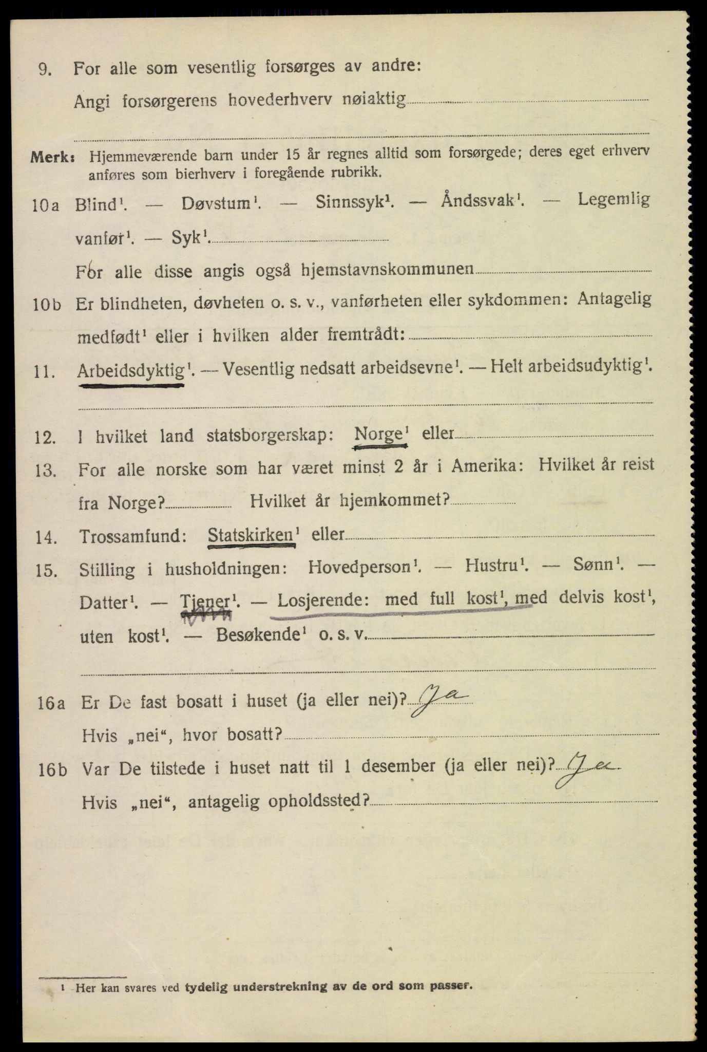 SAH, 1920 census for Lillehammer, 1920, p. 4139