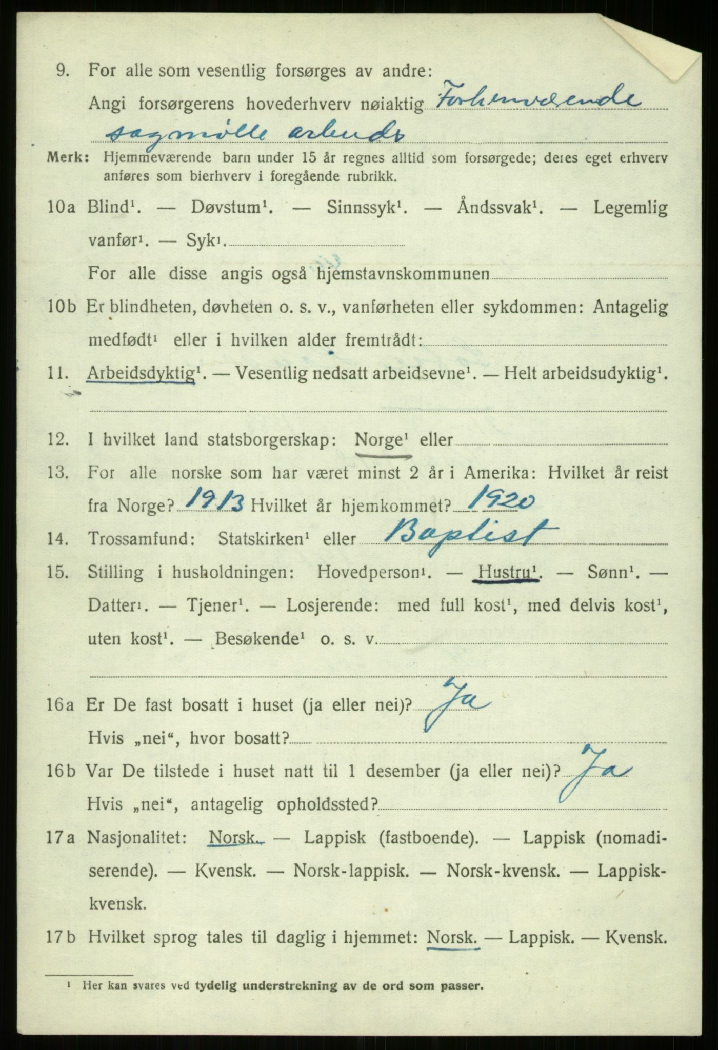 SATØ, 1920 census for Kvæfjord, 1920, p. 7482