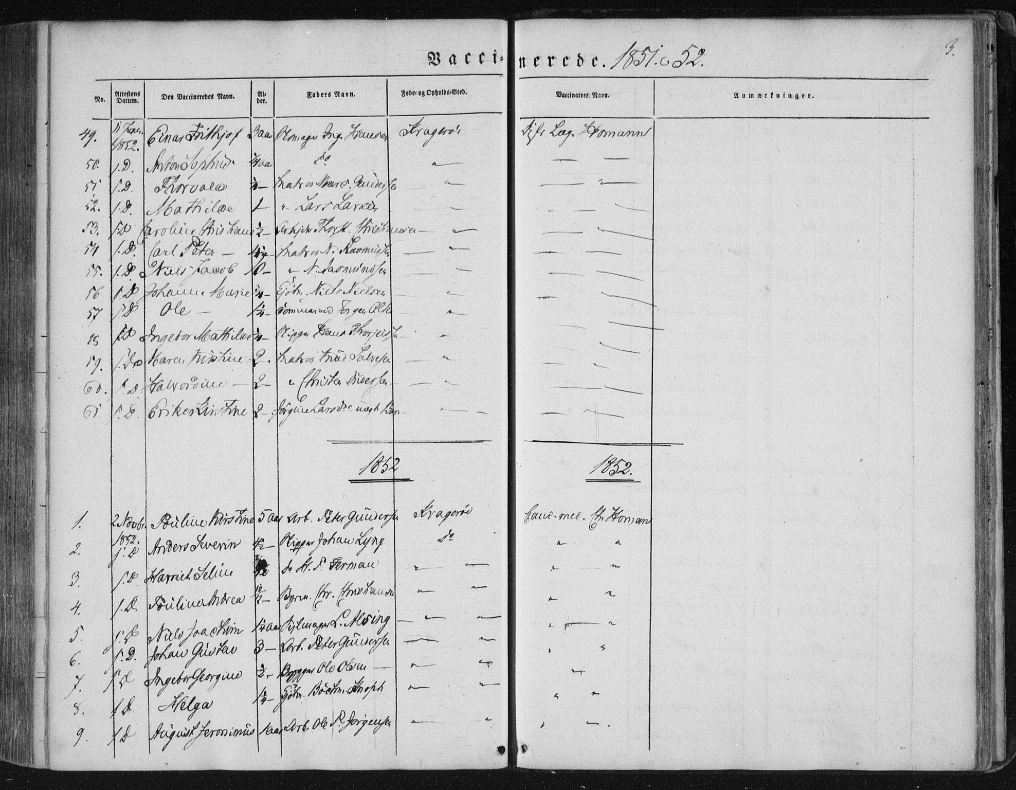 Kragerø kirkebøker, SAKO/A-278/F/Fa/L0006: Parish register (official) no. 6, 1847-1861, p. 3