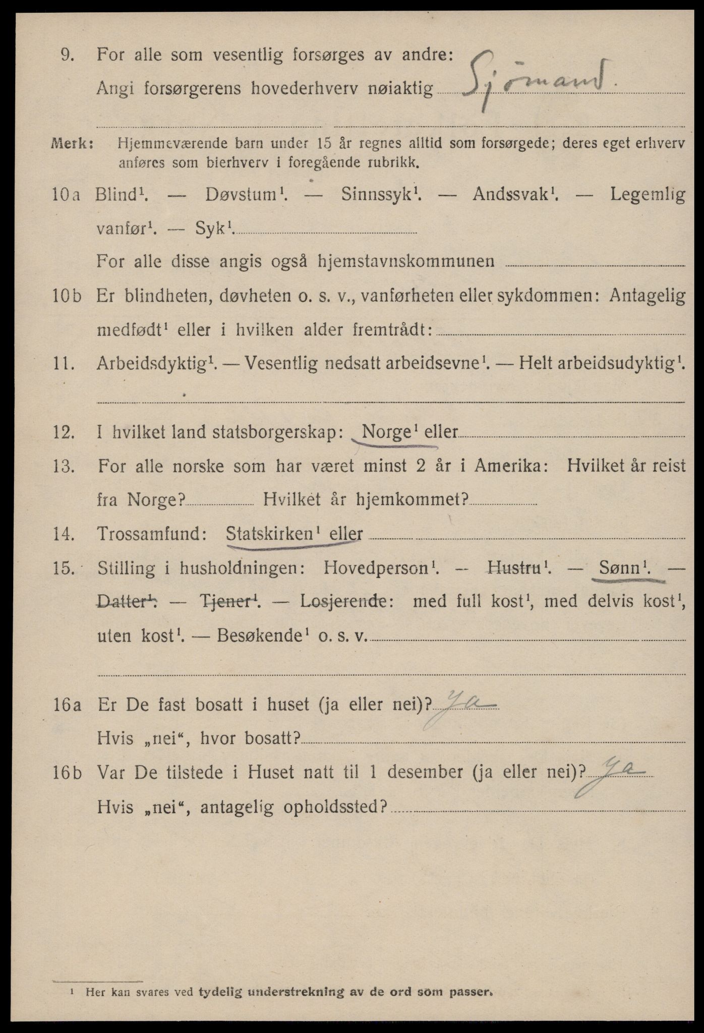 SAT, 1920 census for Kristiansund, 1920, p. 22078