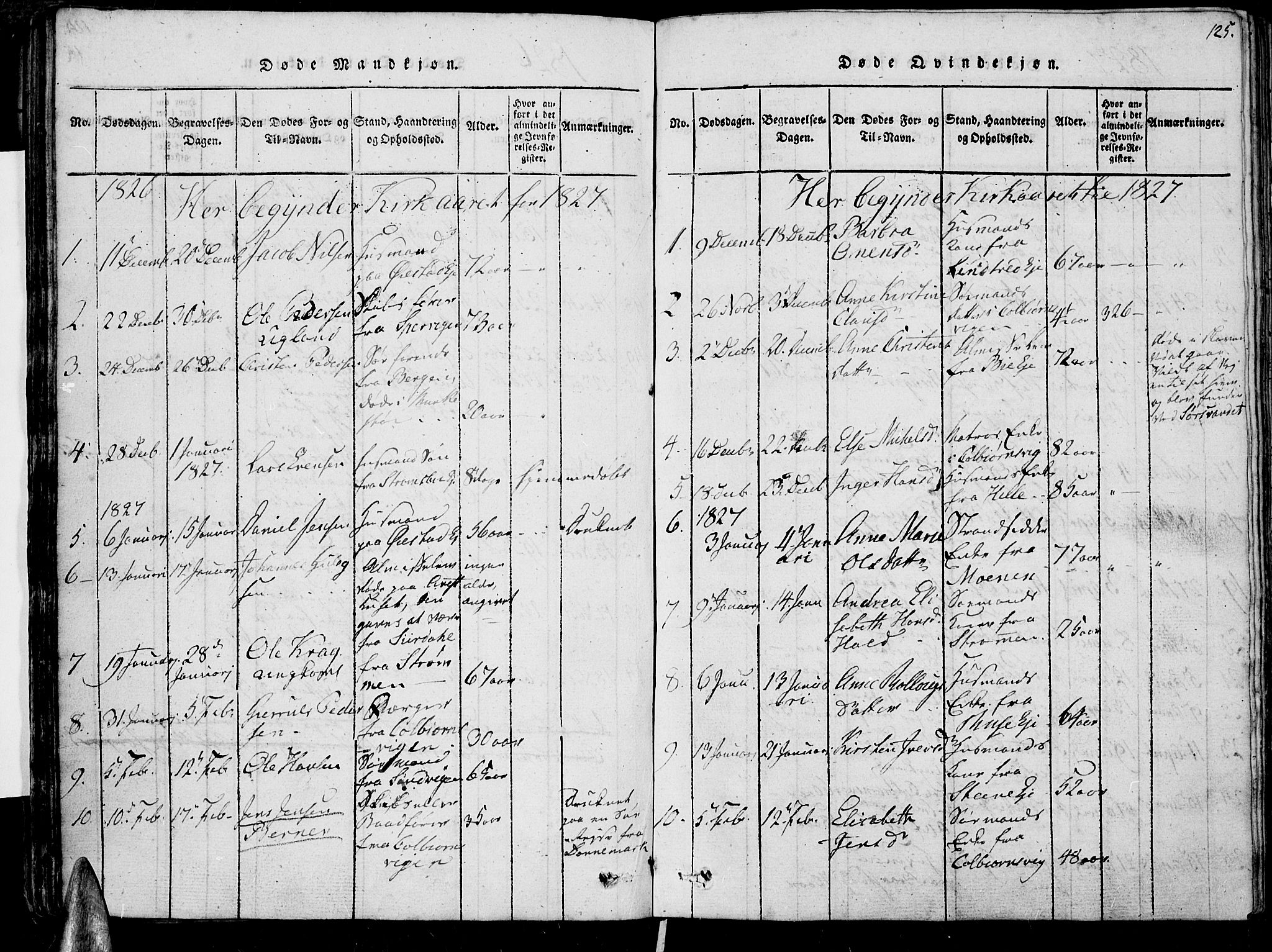 Øyestad sokneprestkontor, AV/SAK-1111-0049/F/Fb/L0003: Parish register (copy) no. B 3, 1816-1827, p. 125