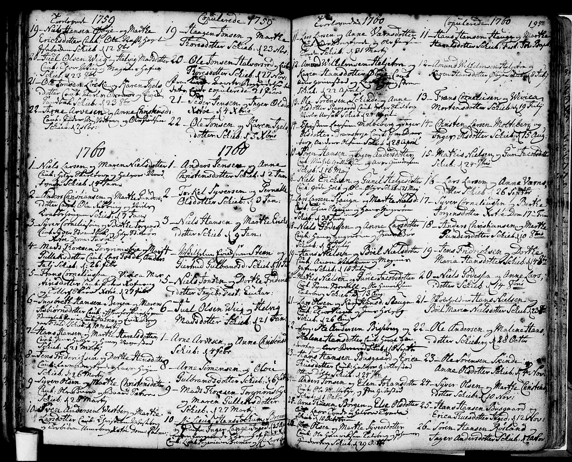 Skjeberg prestekontor Kirkebøker, SAO/A-10923/F/Fa/L0002: Parish register (official) no. I 2, 1726-1791, p. 195