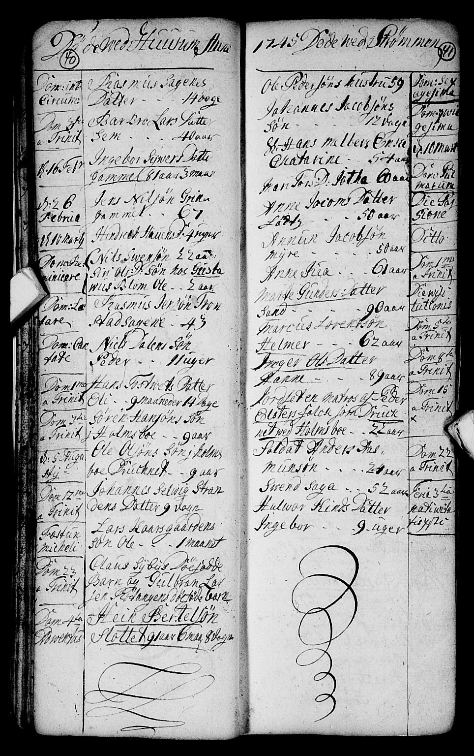 Hurum kirkebøker, AV/SAKO-A-229/F/Fa/L0004: Parish register (official) no. 4, 1733-1757, p. 40-41