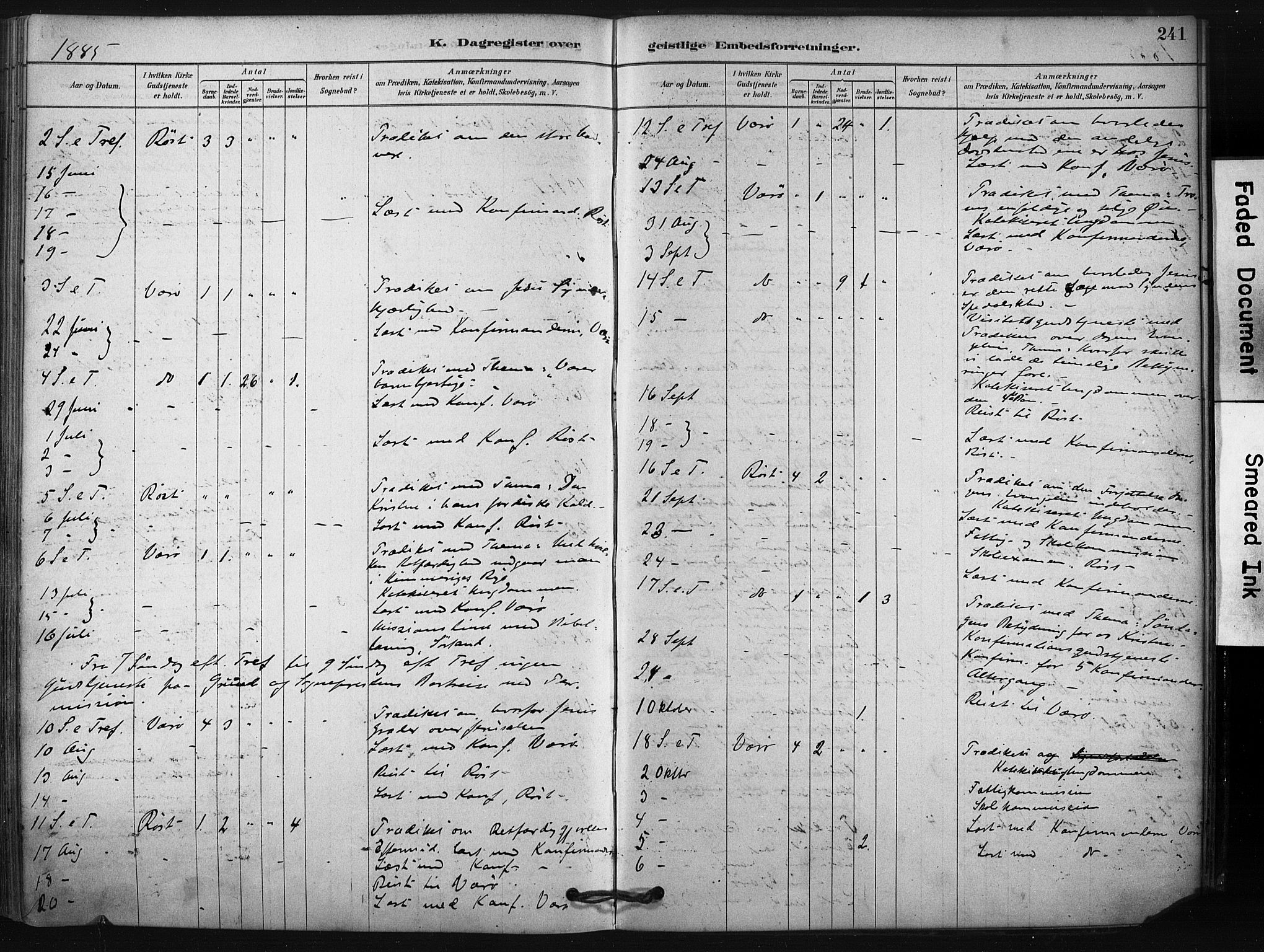 Ministerialprotokoller, klokkerbøker og fødselsregistre - Nordland, AV/SAT-A-1459/807/L0122: Parish register (official) no. 807A05, 1880-1902, p. 241