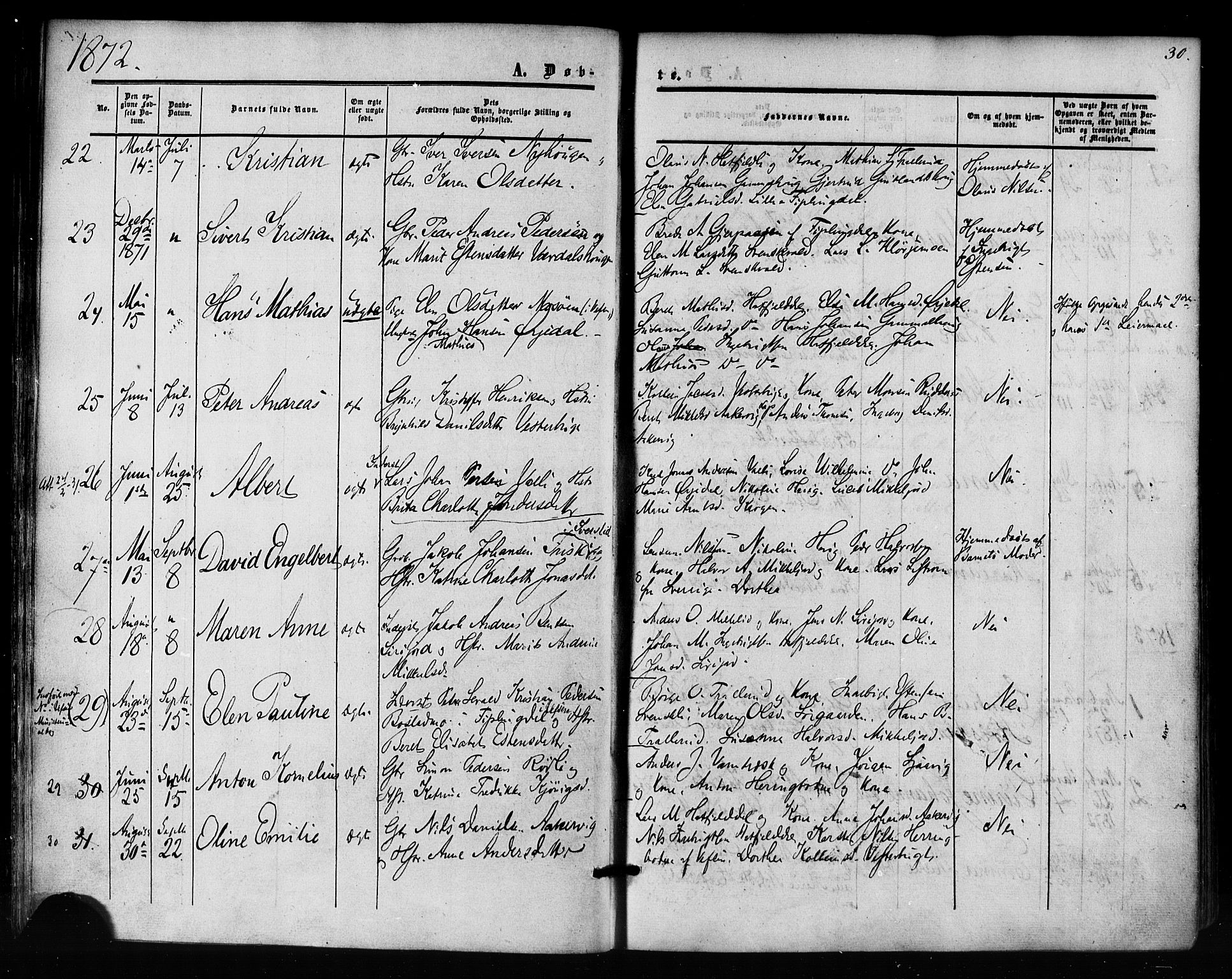 Ministerialprotokoller, klokkerbøker og fødselsregistre - Nordland, AV/SAT-A-1459/823/L0324: Parish register (official) no. 823A01, 1860-1878, p. 30