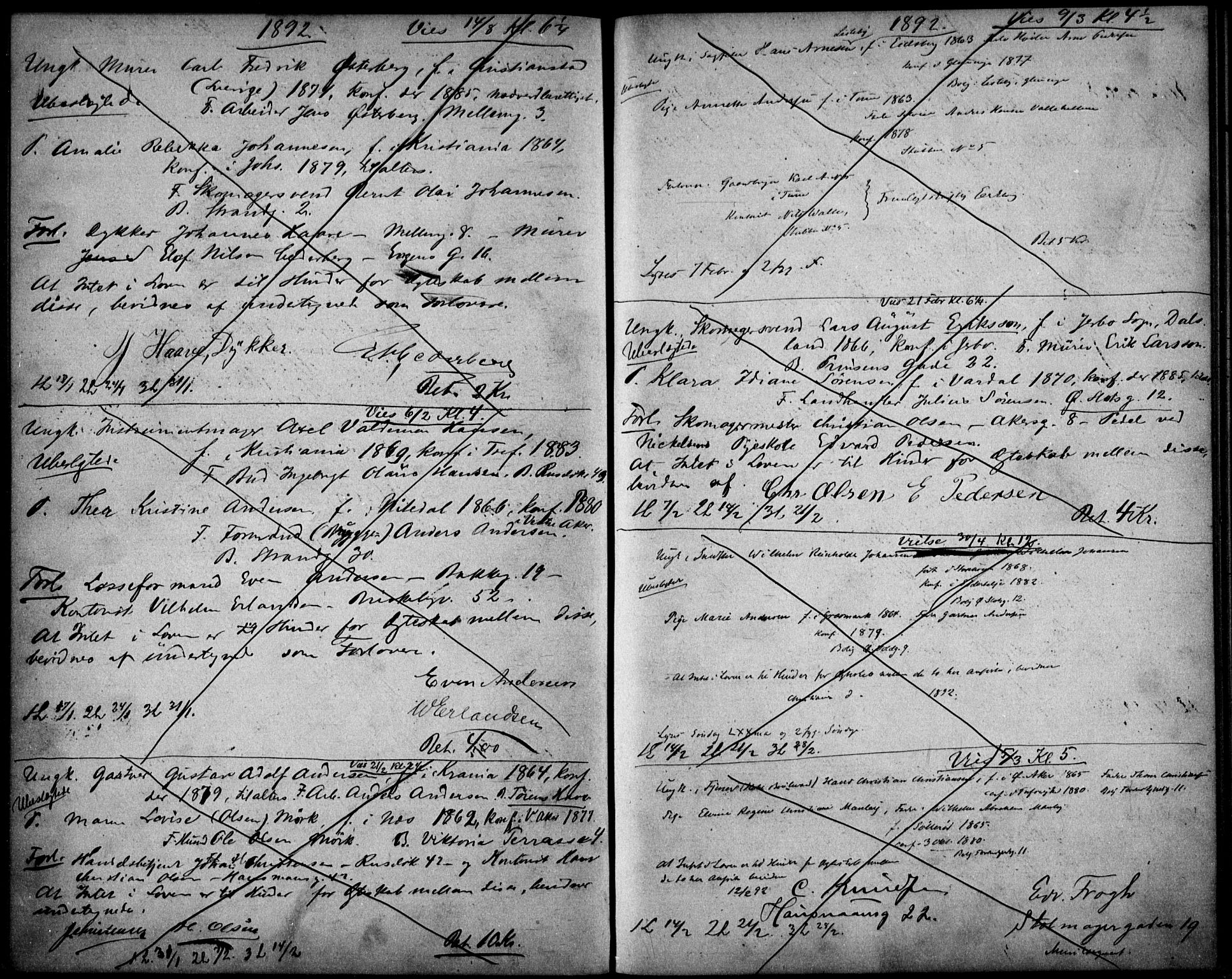 Johannes prestekontor Kirkebøker, AV/SAO-A-10852/H/Ha/L0002: Banns register no. 2, 1890-1894