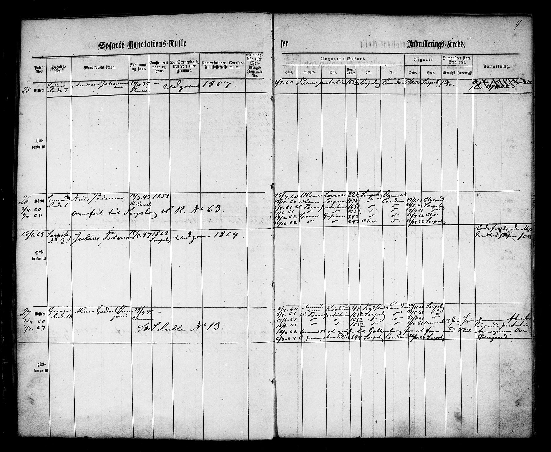 Sarpsborg mønstringskontor, AV/SAO-A-10569c/F/Fc/Fca/L0002: Annotasjonsrulle, 1860-1868, p. 11