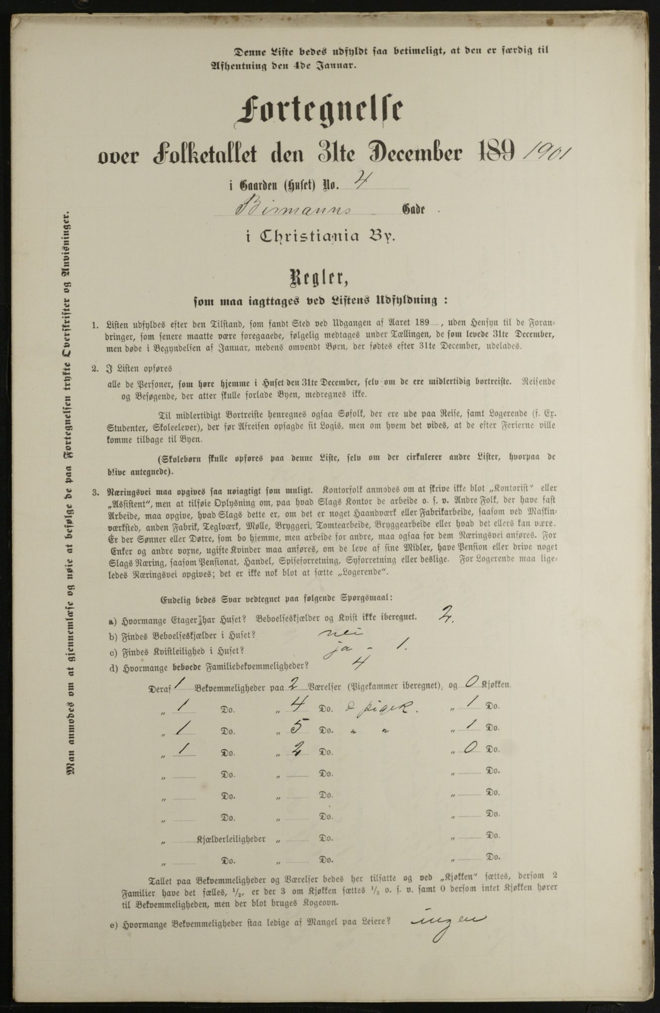 OBA, Municipal Census 1901 for Kristiania, 1901, p. 813