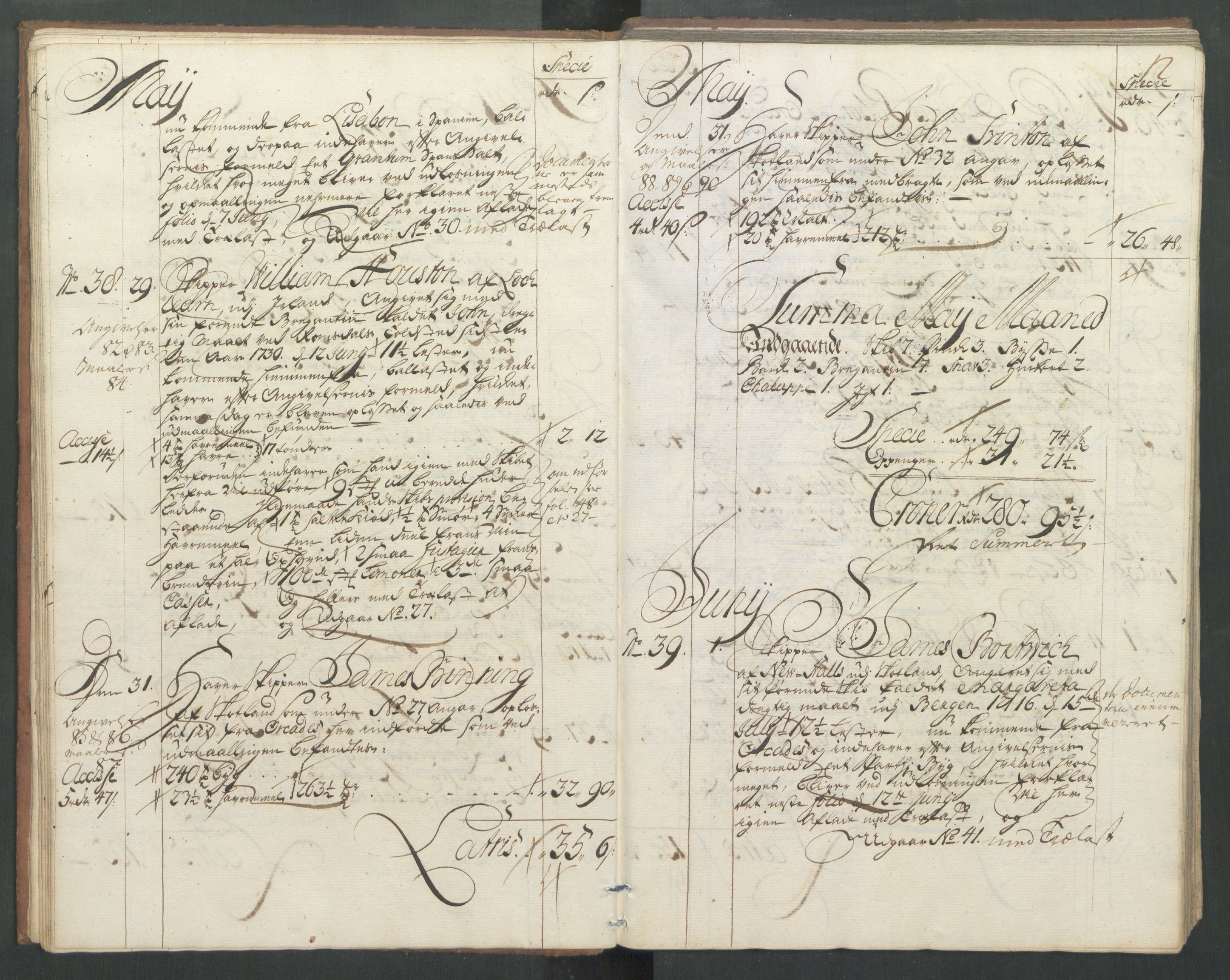 Generaltollkammeret, tollregnskaper, AV/RA-EA-5490/R32/L0004/0001: Tollregnskaper Kristiansund / Hovedtollbok, 1731, p. 11b-12a