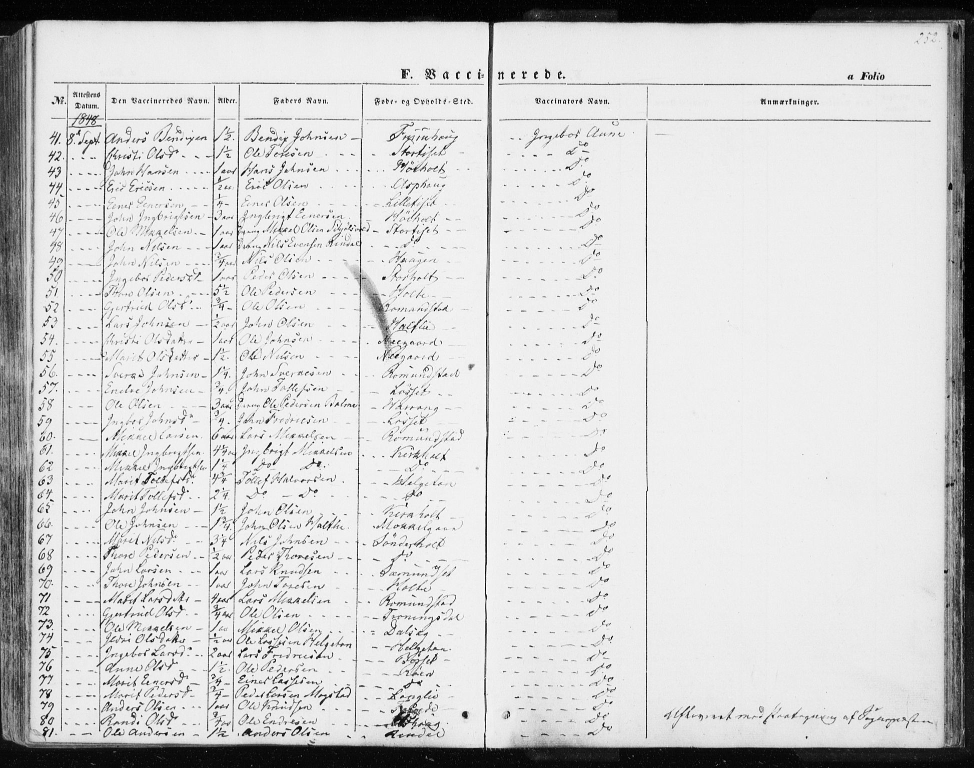 Ministerialprotokoller, klokkerbøker og fødselsregistre - Møre og Romsdal, AV/SAT-A-1454/595/L1043: Parish register (official) no. 595A05, 1843-1851, p. 252