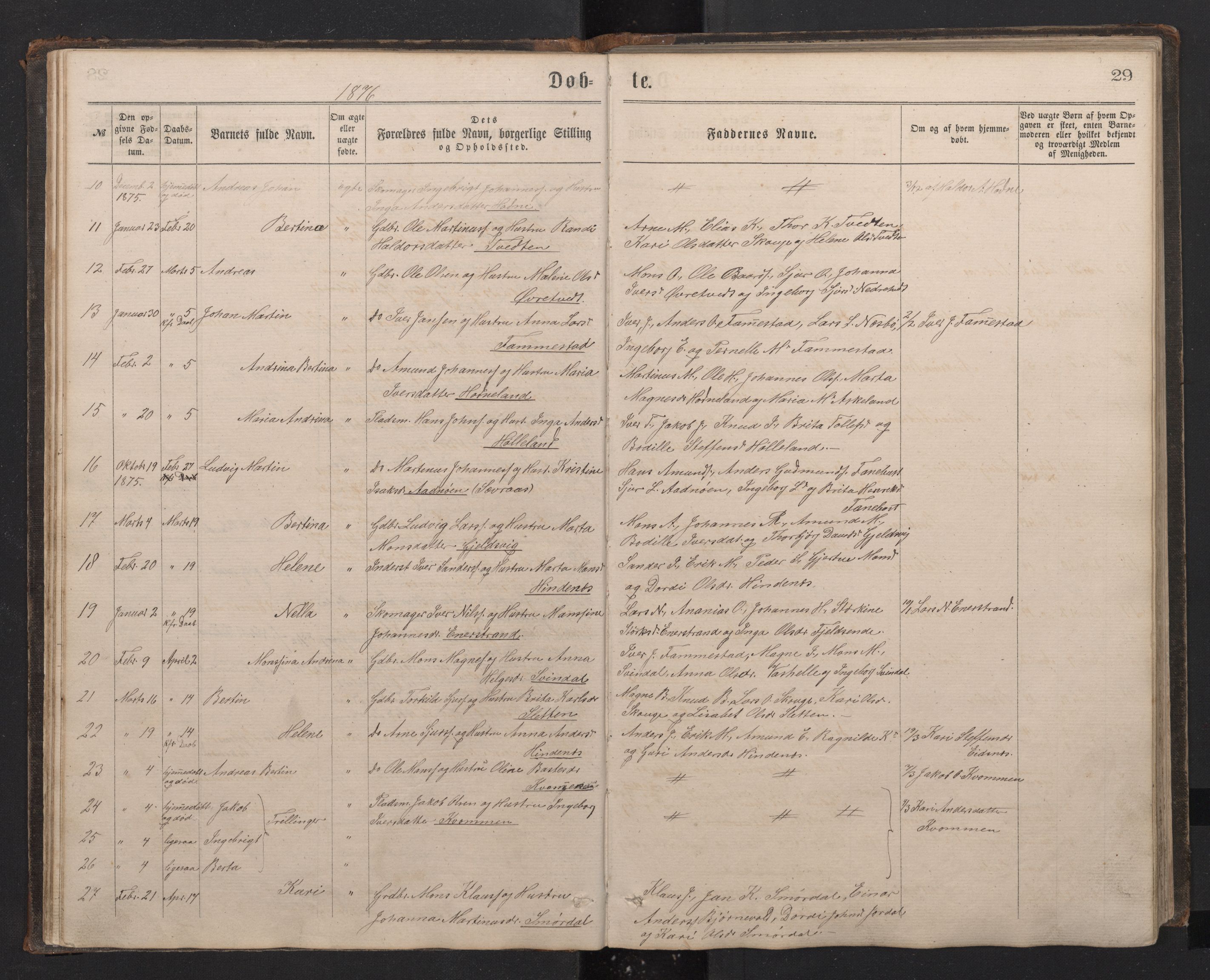 Lindås Sokneprestembete, SAB/A-76701/H/Hab: Parish register (copy) no. E 2, 1867-1892, p. 28b-29a