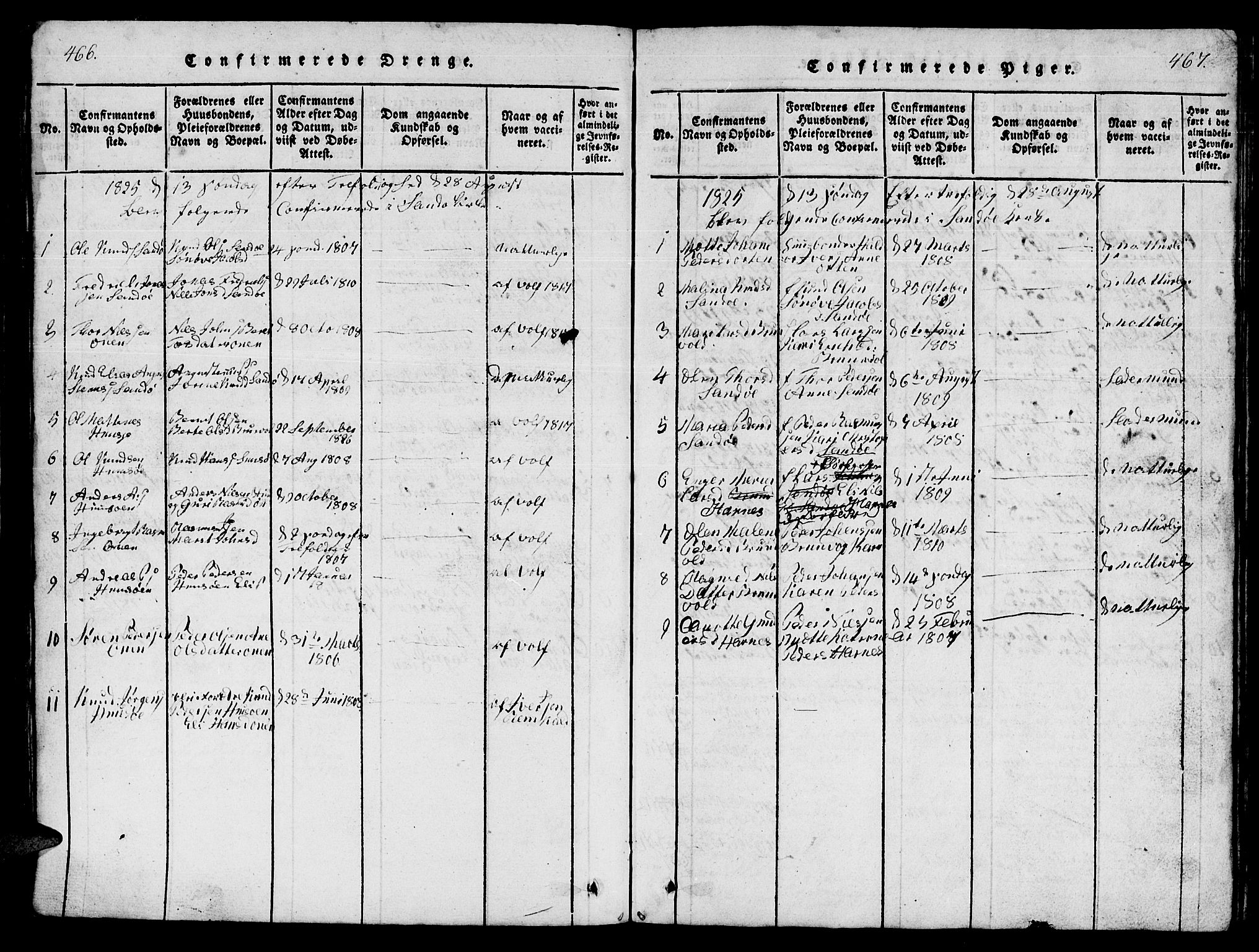 Ministerialprotokoller, klokkerbøker og fødselsregistre - Møre og Romsdal, AV/SAT-A-1454/561/L0731: Parish register (copy) no. 561C01, 1817-1867, p. 466-467