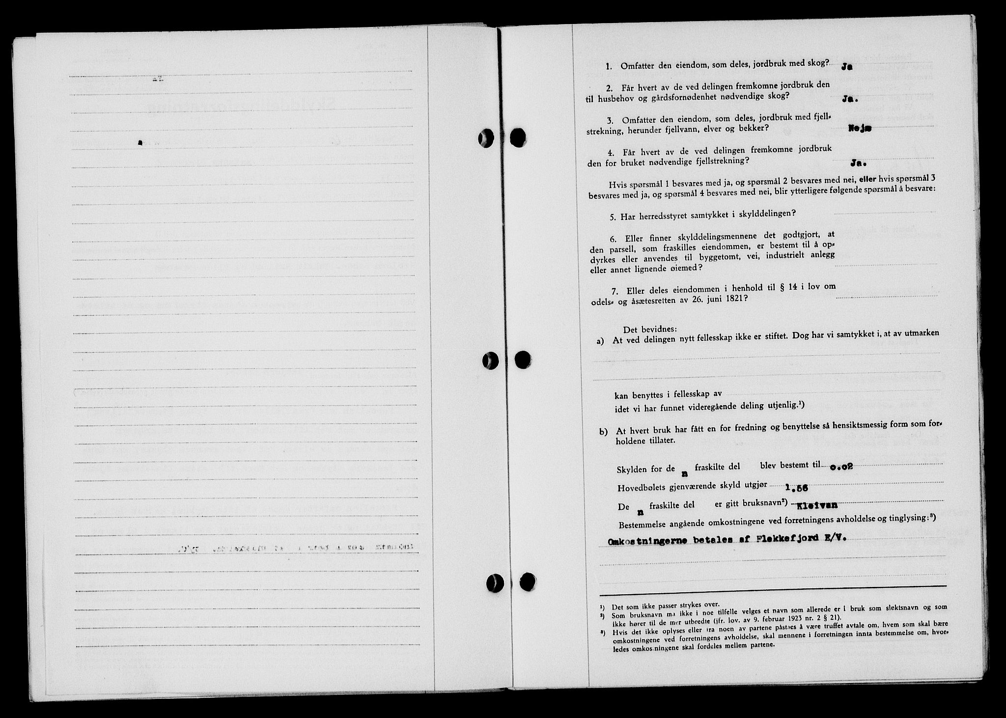 Flekkefjord sorenskriveri, SAK/1221-0001/G/Gb/Gba/L0060: Mortgage book no. A-8, 1945-1946, Diary no: : 544/1945