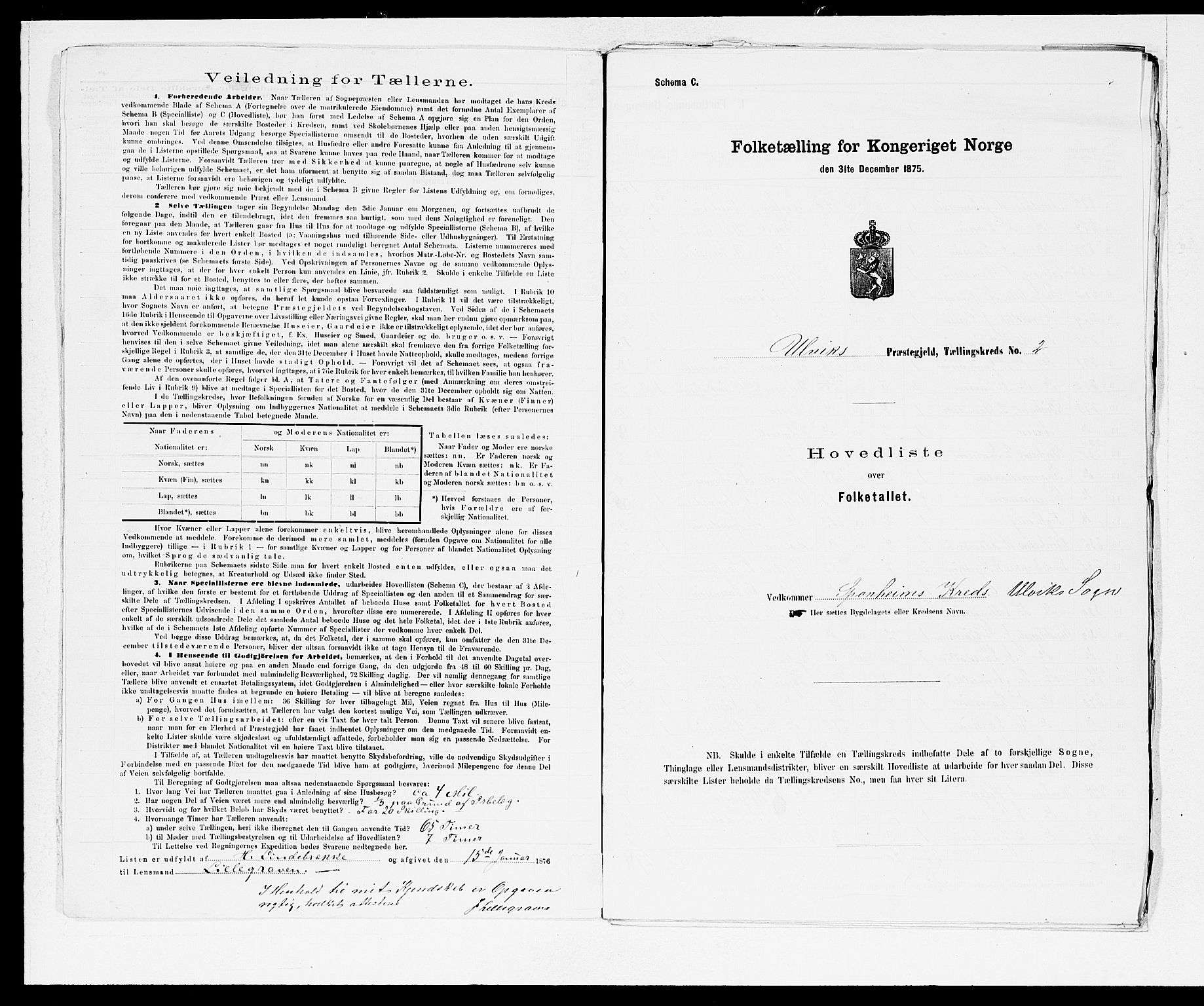 SAB, 1875 census for 1233P Ulvik, 1875, p. 6