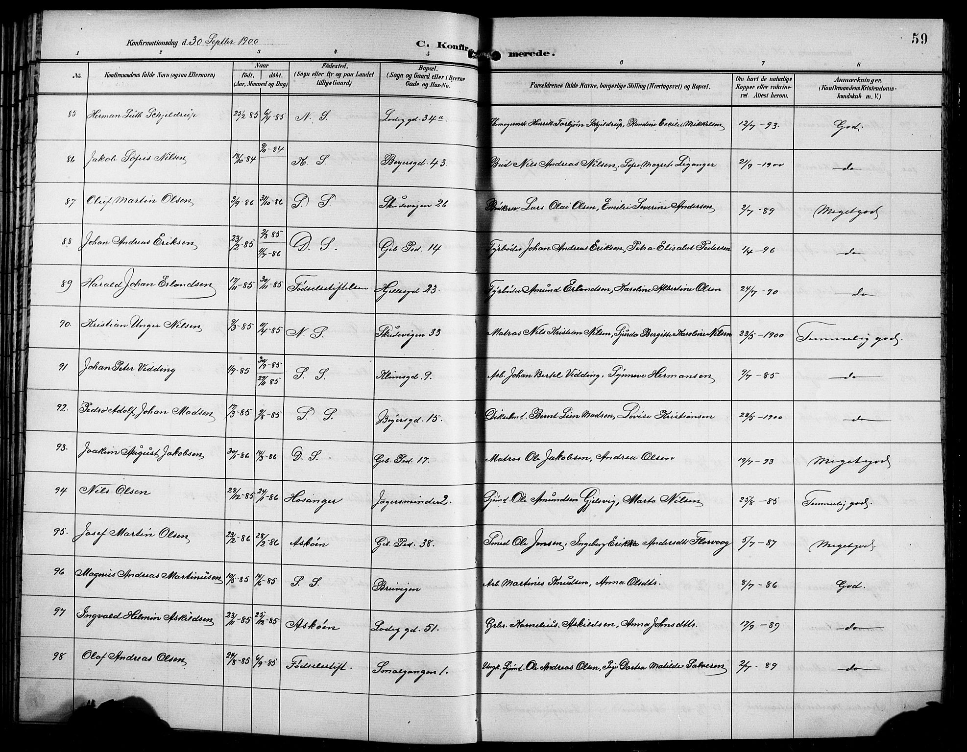 Sandviken Sokneprestembete, SAB/A-77601/H/Hb/L0009: Parish register (copy) no. C 1, 1898-1907, p. 59