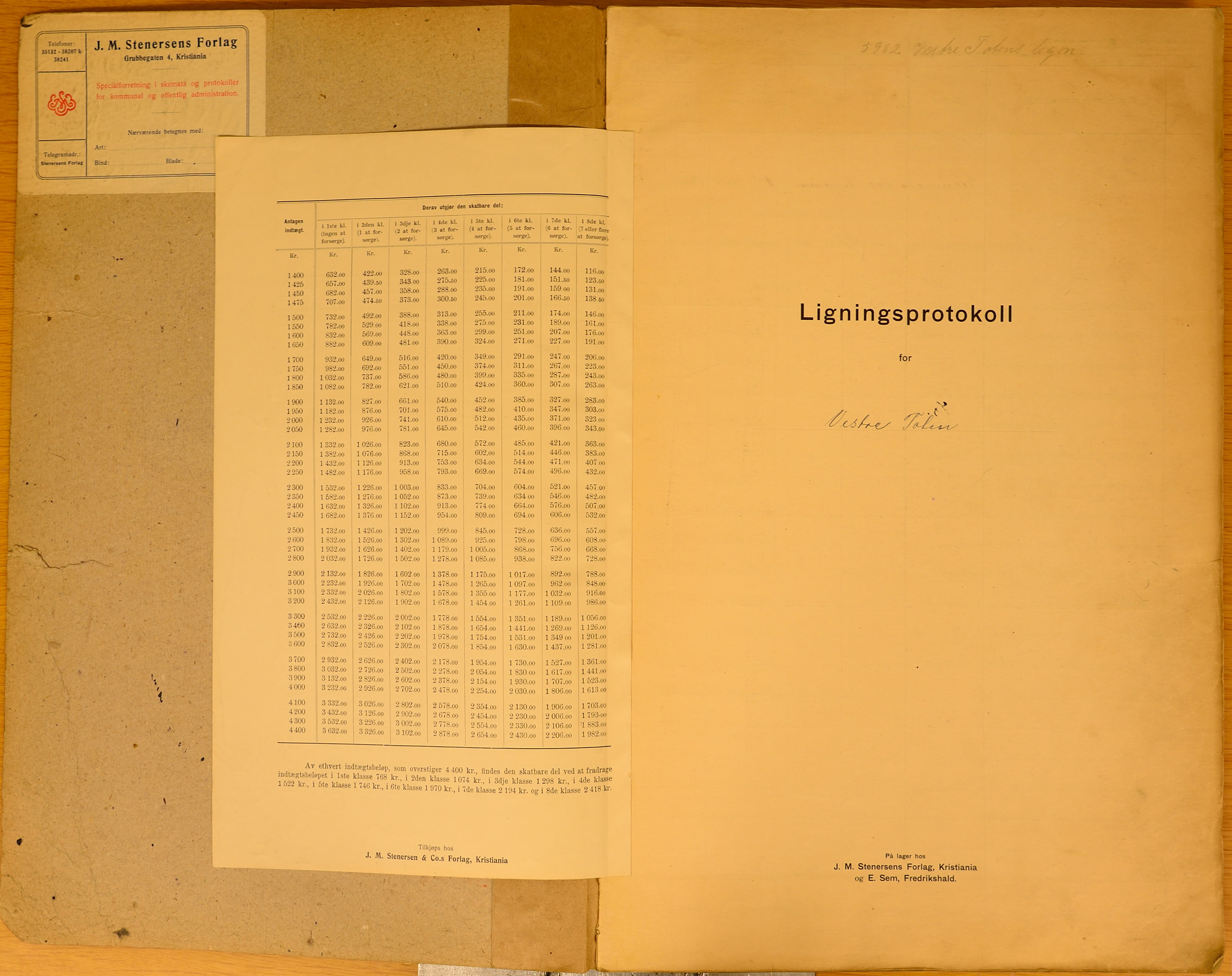 Vestre Toten kommunearkiv*, KVT/-/-/-: Avskrift av ligningsprotokollen for budsjettåret 1921-1922 for Vestre Toten skattedistrikt, 1921-1922