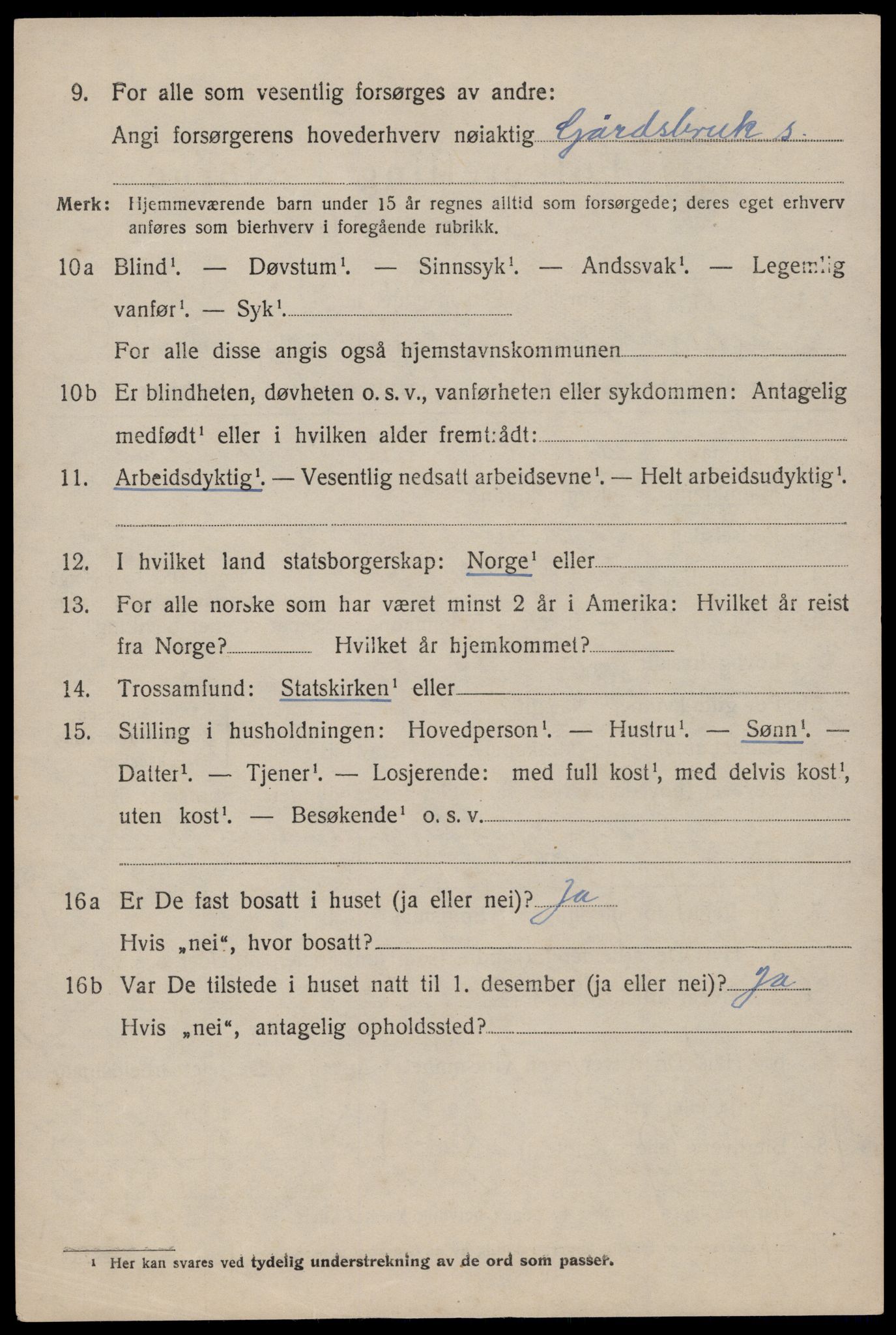 SAST, 1920 census for Eigersund, 1920, p. 2318