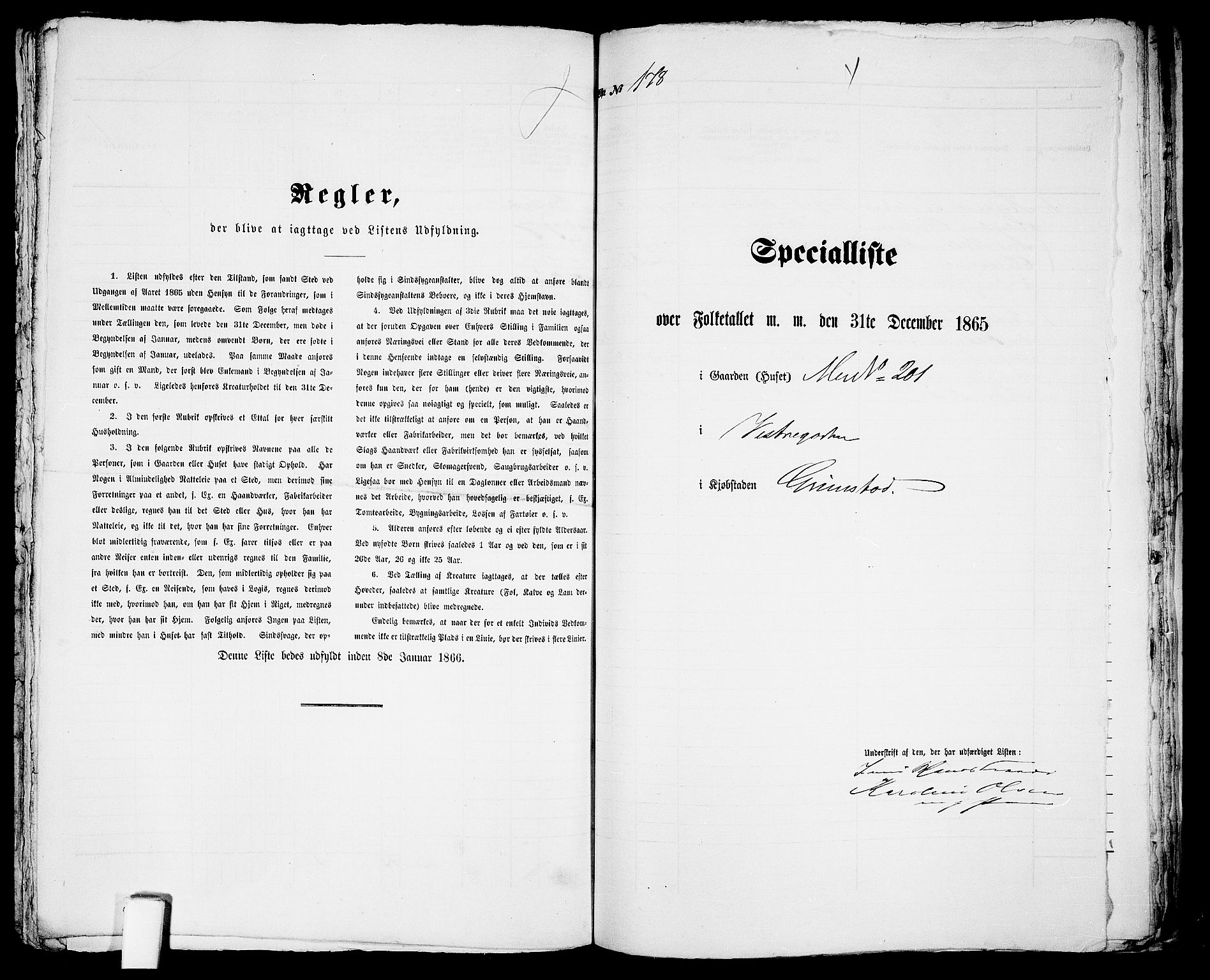 RA, 1865 census for Fjære/Grimstad, 1865, p. 362