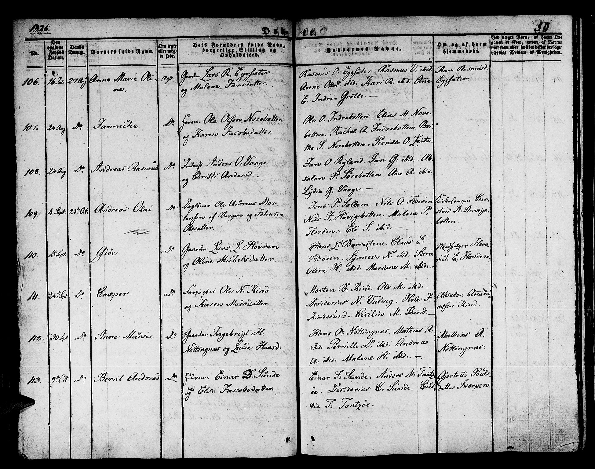 Kinn sokneprestembete, SAB/A-80801/H/Haa/Haaa/L0004/0001: Parish register (official) no. A 4I, 1822-1840, p. 50