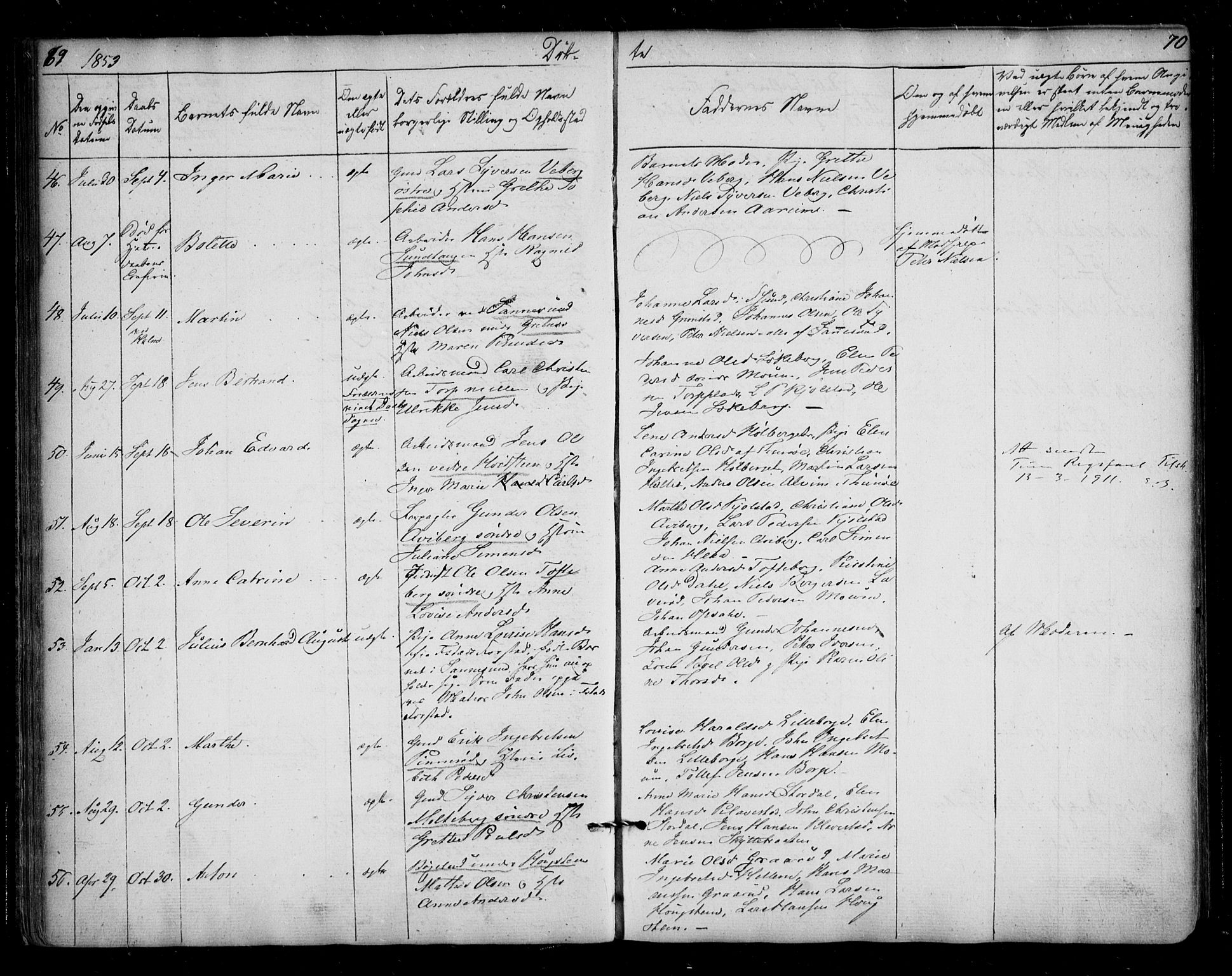 Borge prestekontor Kirkebøker, AV/SAO-A-10903/F/Fa/L0005: Parish register (official) no. I 5, 1848-1860, p. 69-70