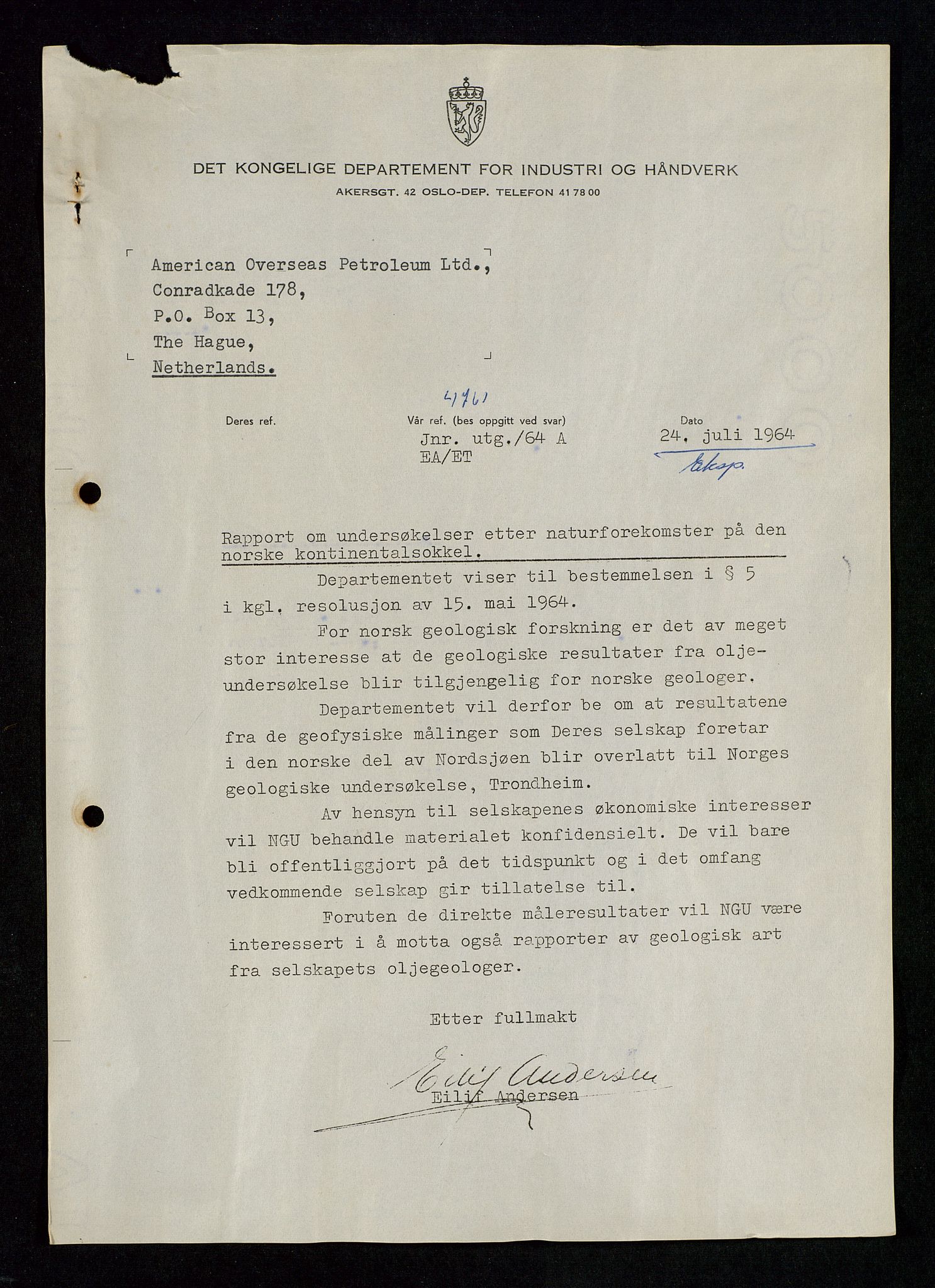 Industridepartementet, Oljekontoret, AV/SAST-A-101348/Da/L0003: Arkivnøkkel 711 Undersøkelser og utforskning, 1963-1971, p. 189