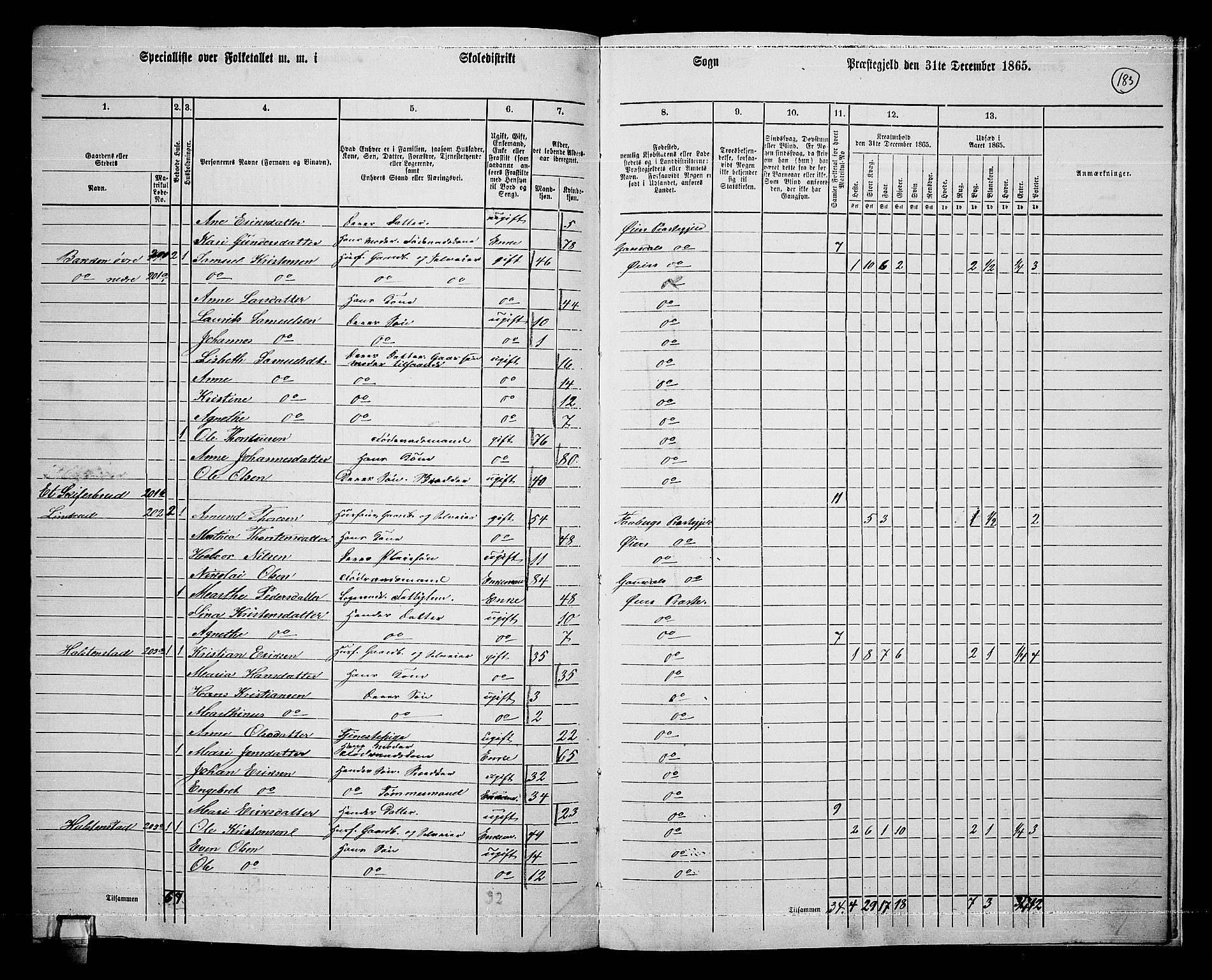 RA, 1865 census for Øyer, 1865, p. 168