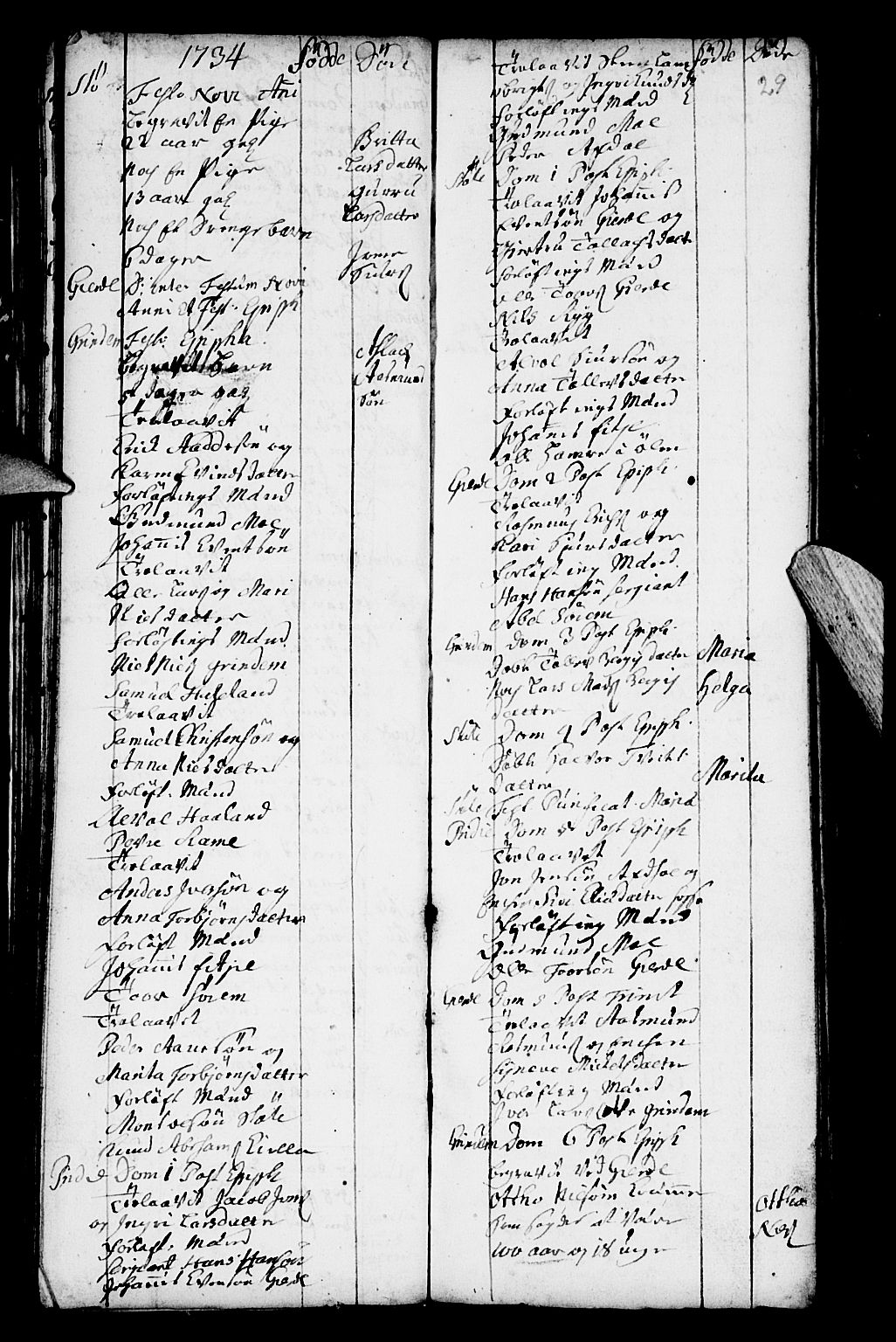 Etne sokneprestembete, SAB/A-75001/H/Haa: Parish register (official) no. A 2, 1725-1755, p. 29