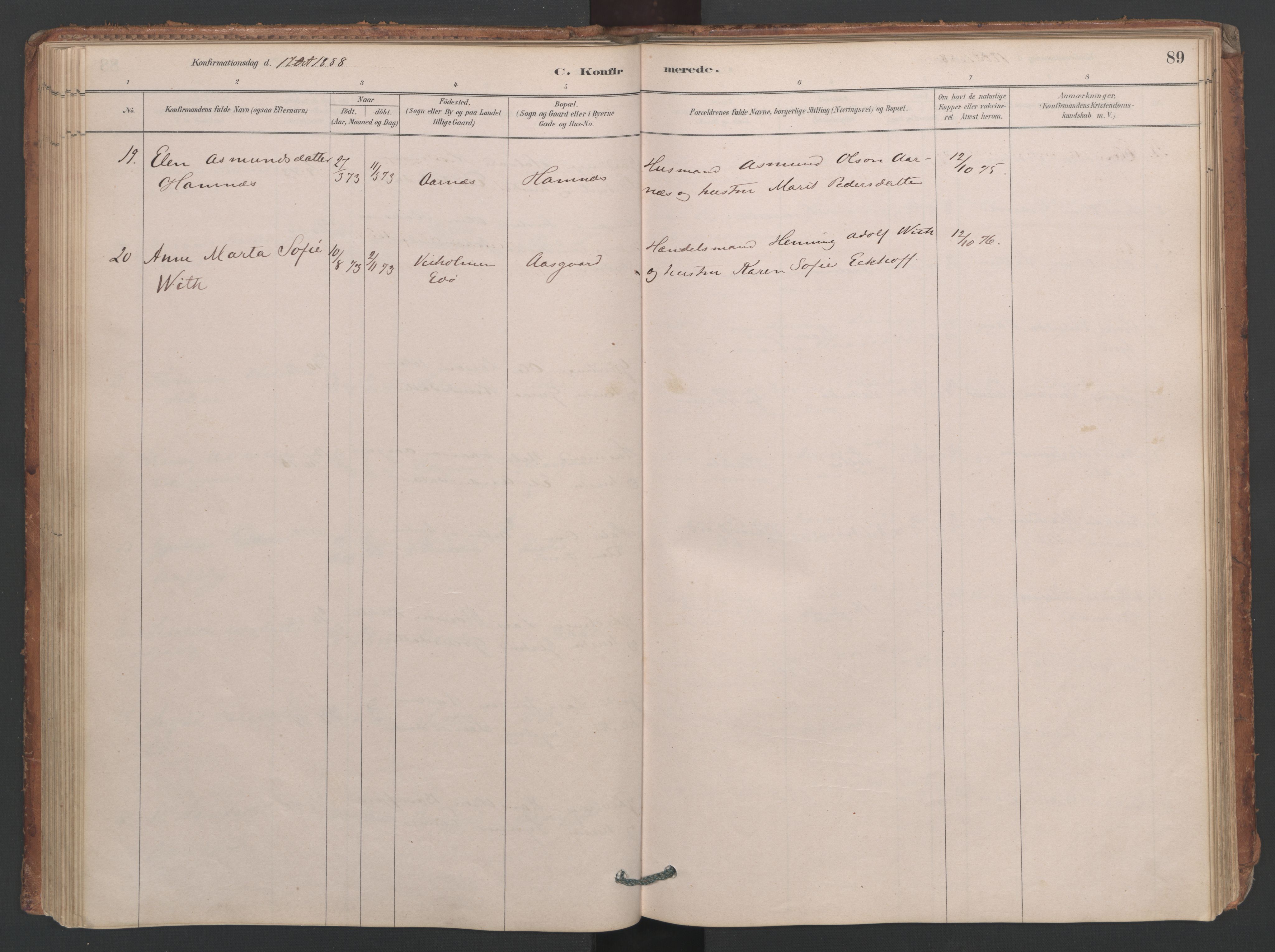 Ministerialprotokoller, klokkerbøker og fødselsregistre - Møre og Romsdal, AV/SAT-A-1454/594/L1036: Parish register (official) no. 594A02 (?), 1879-1910, p. 89