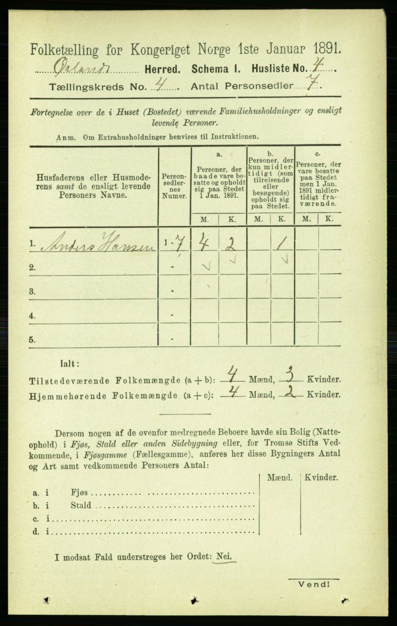 RA, 1891 census for 1621 Ørland, 1891, p. 1260