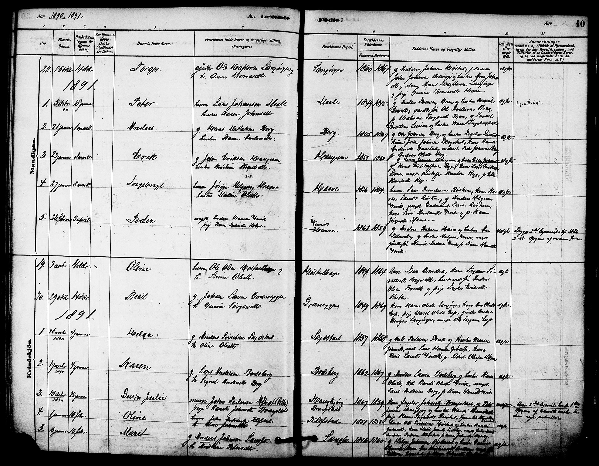 Ministerialprotokoller, klokkerbøker og fødselsregistre - Sør-Trøndelag, SAT/A-1456/612/L0378: Parish register (official) no. 612A10, 1878-1897, p. 40