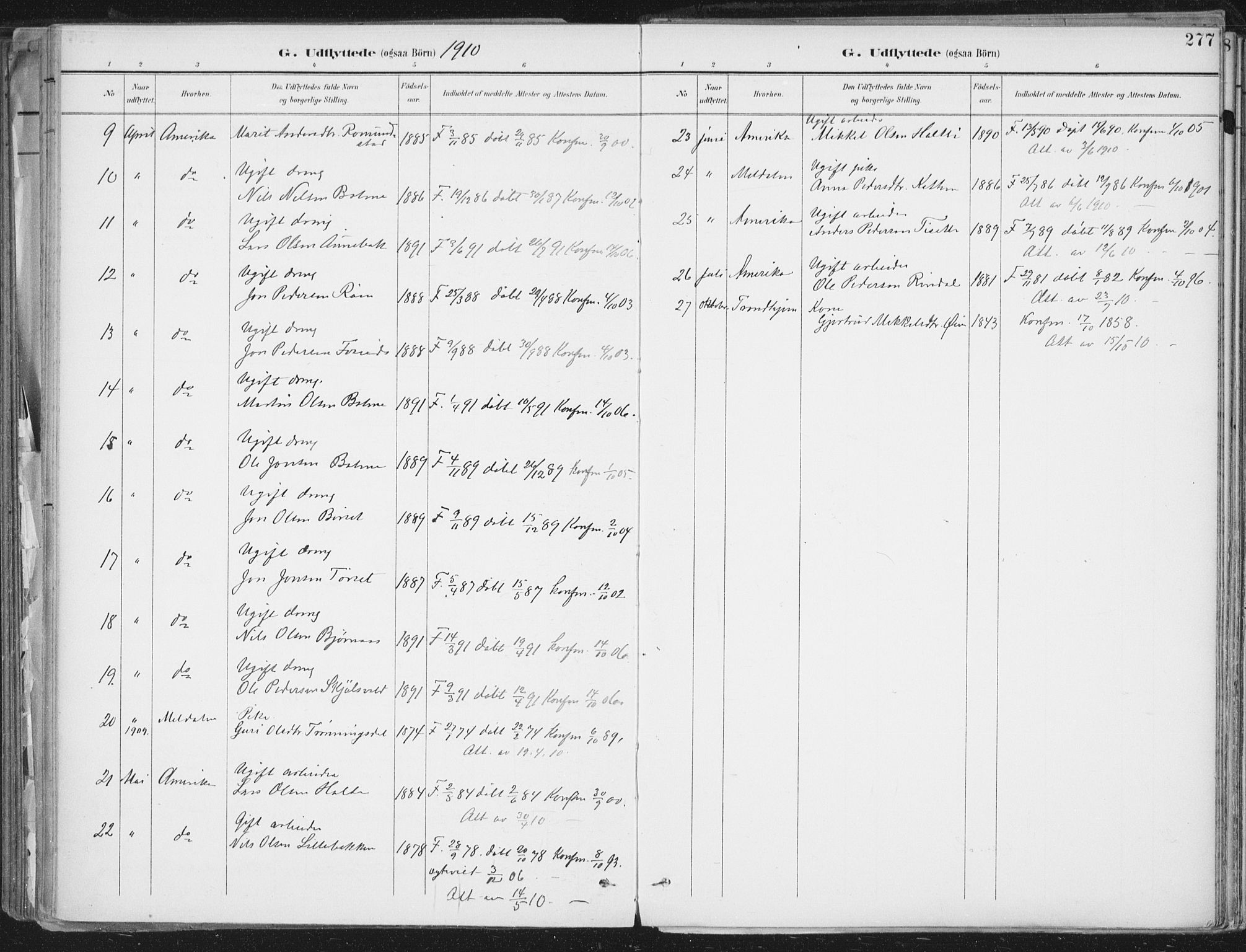 Ministerialprotokoller, klokkerbøker og fødselsregistre - Møre og Romsdal, AV/SAT-A-1454/598/L1072: Parish register (official) no. 598A06, 1896-1910, p. 277