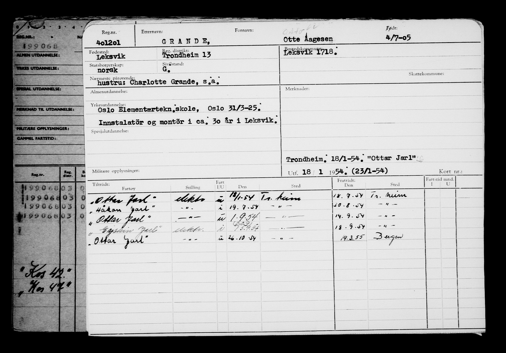 Direktoratet for sjømenn, AV/RA-S-3545/G/Gb/L0060: Hovedkort, 1905, p. 39