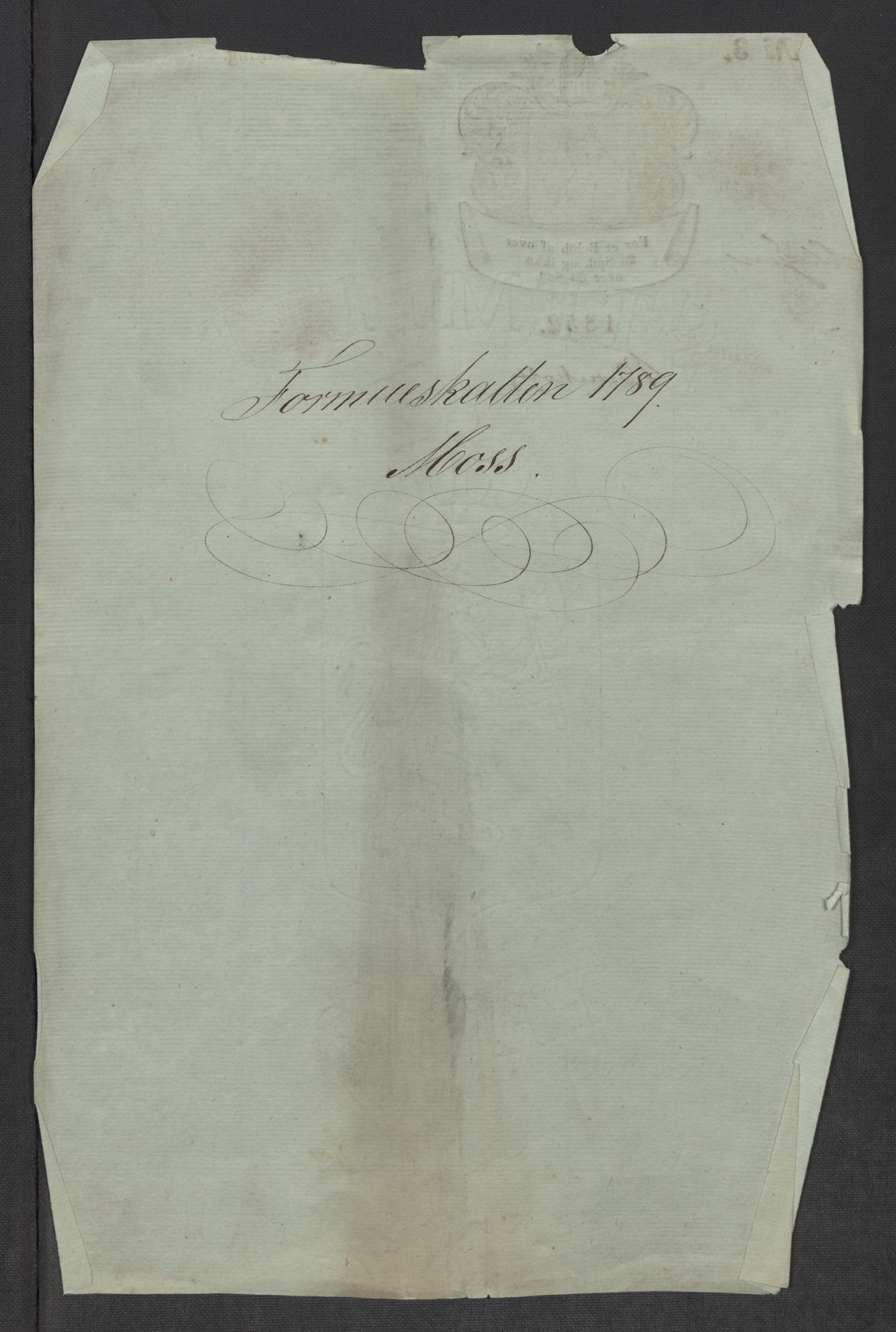Rentekammeret inntil 1814, Reviderte regnskaper, Mindre regnskaper, RA/EA-4068/Rf/Rfe/L0024: Modum Blåfarvevverk, Molde, Moss, 1789, p. 328
