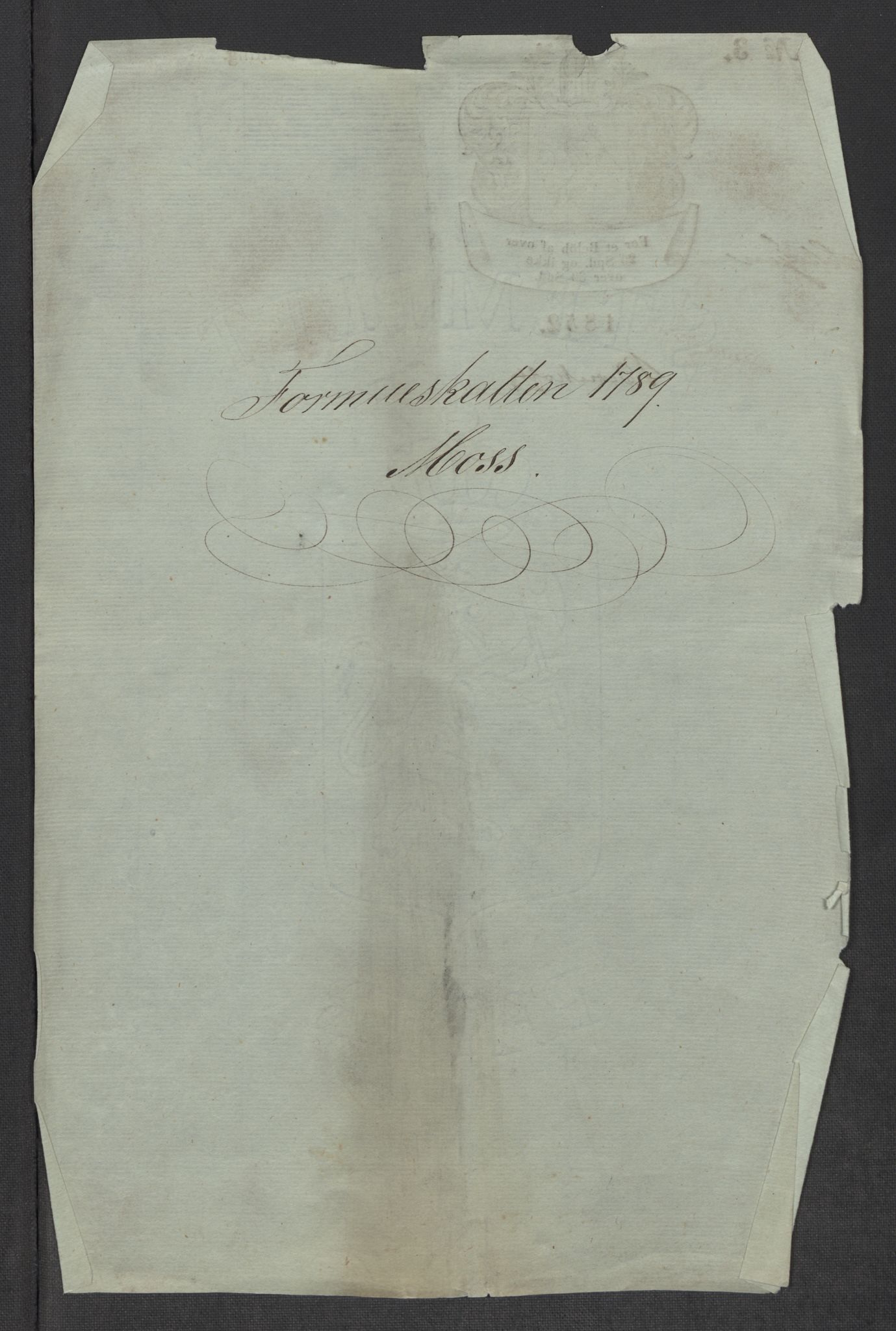 Rentekammeret inntil 1814, Reviderte regnskaper, Mindre regnskaper, AV/RA-EA-4068/Rf/Rfe/L0024: Modum Blåfarvevverk, Molde, Moss, 1789, p. 328